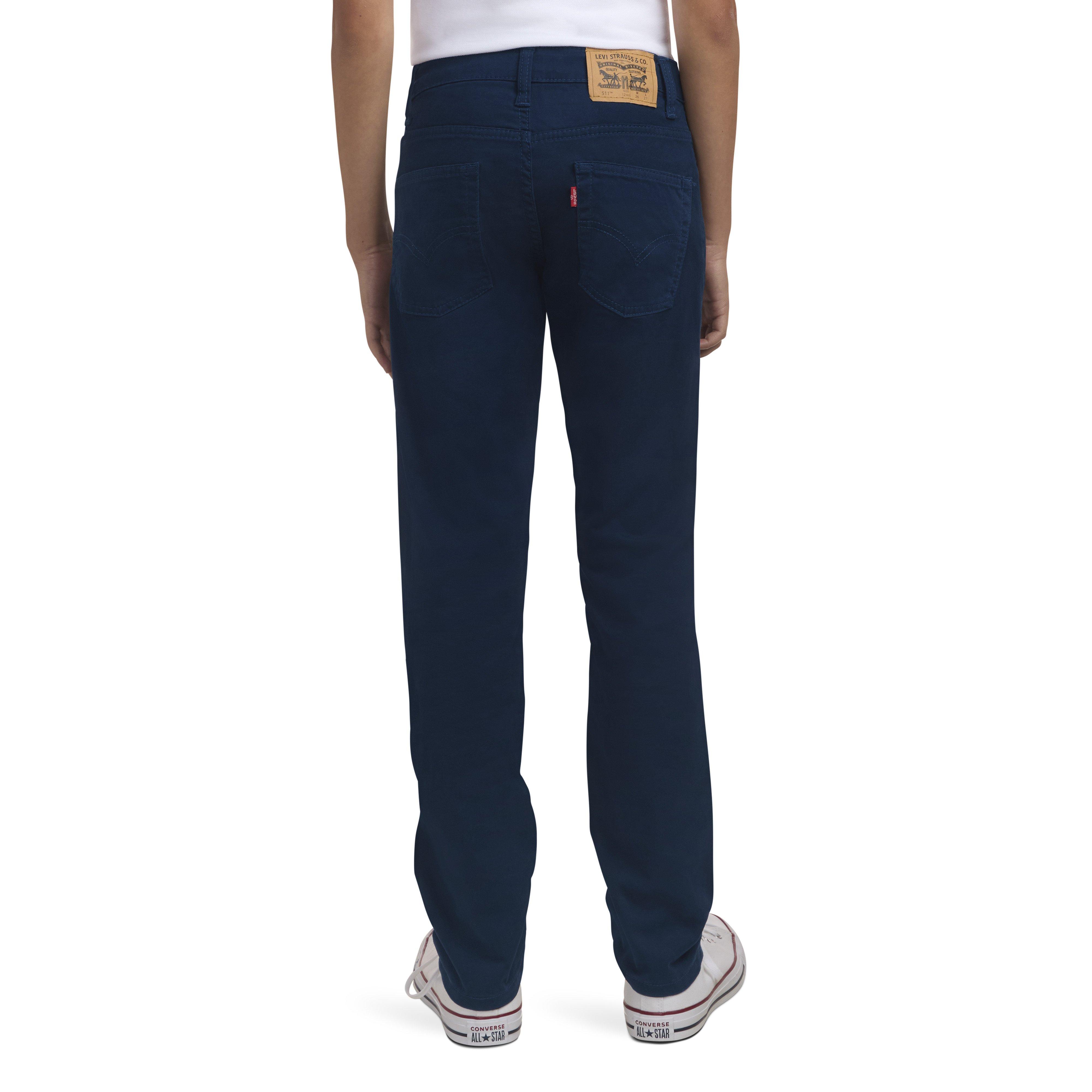 Levi's 511 Slim Fit Soft Brushed Big Boys' Dark Blue Sueded Pants - DK BLUE Thumbnail View 2