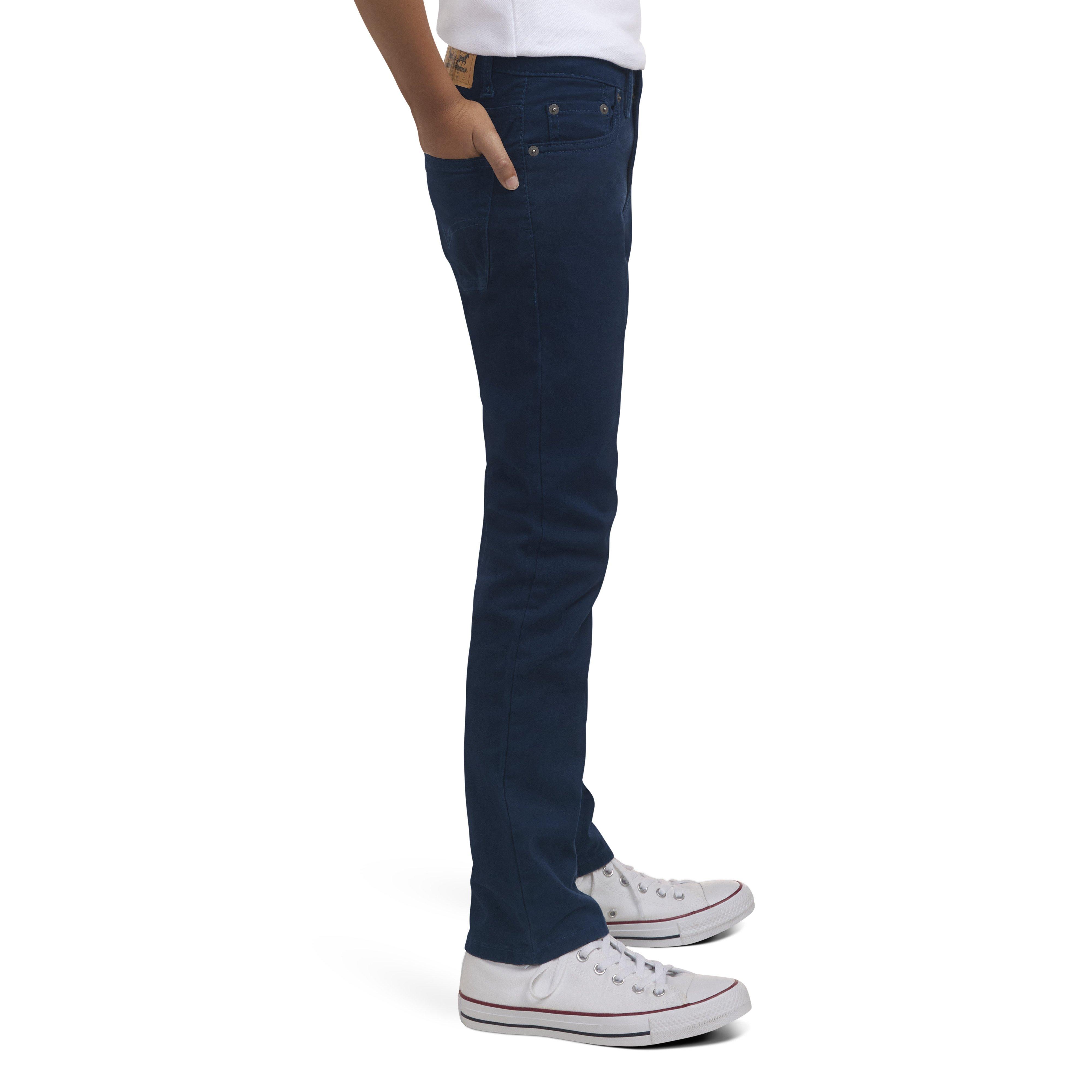Levi's 511 Slim Fit Soft Brushed Big Boys' Dark Blue Sueded Pants - DK BLUE Thumbnail View 3