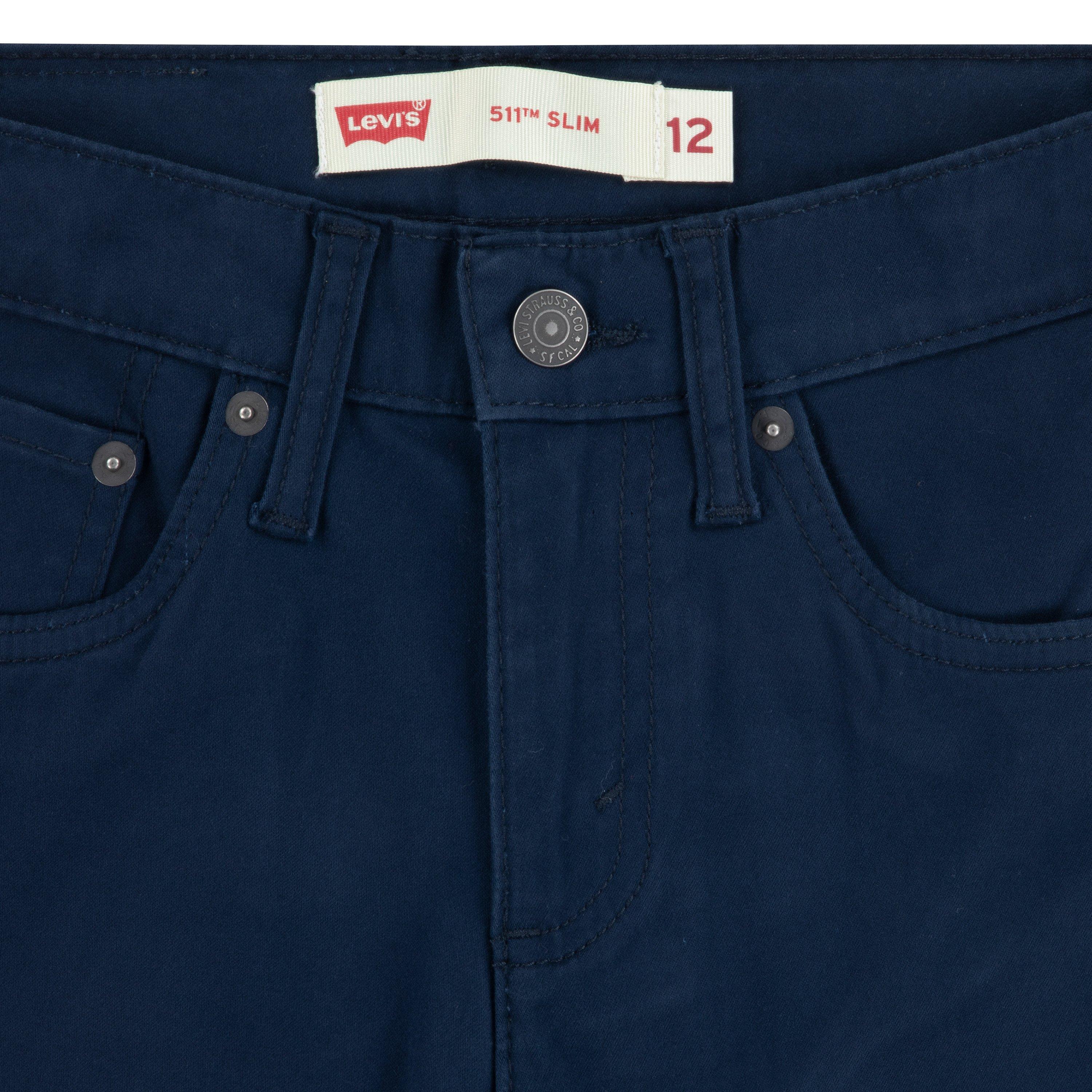 Levi's 511 Slim Fit Soft Brushed Big Boys' Dark Blue Sueded Pants - DK BLUE Thumbnail View 5