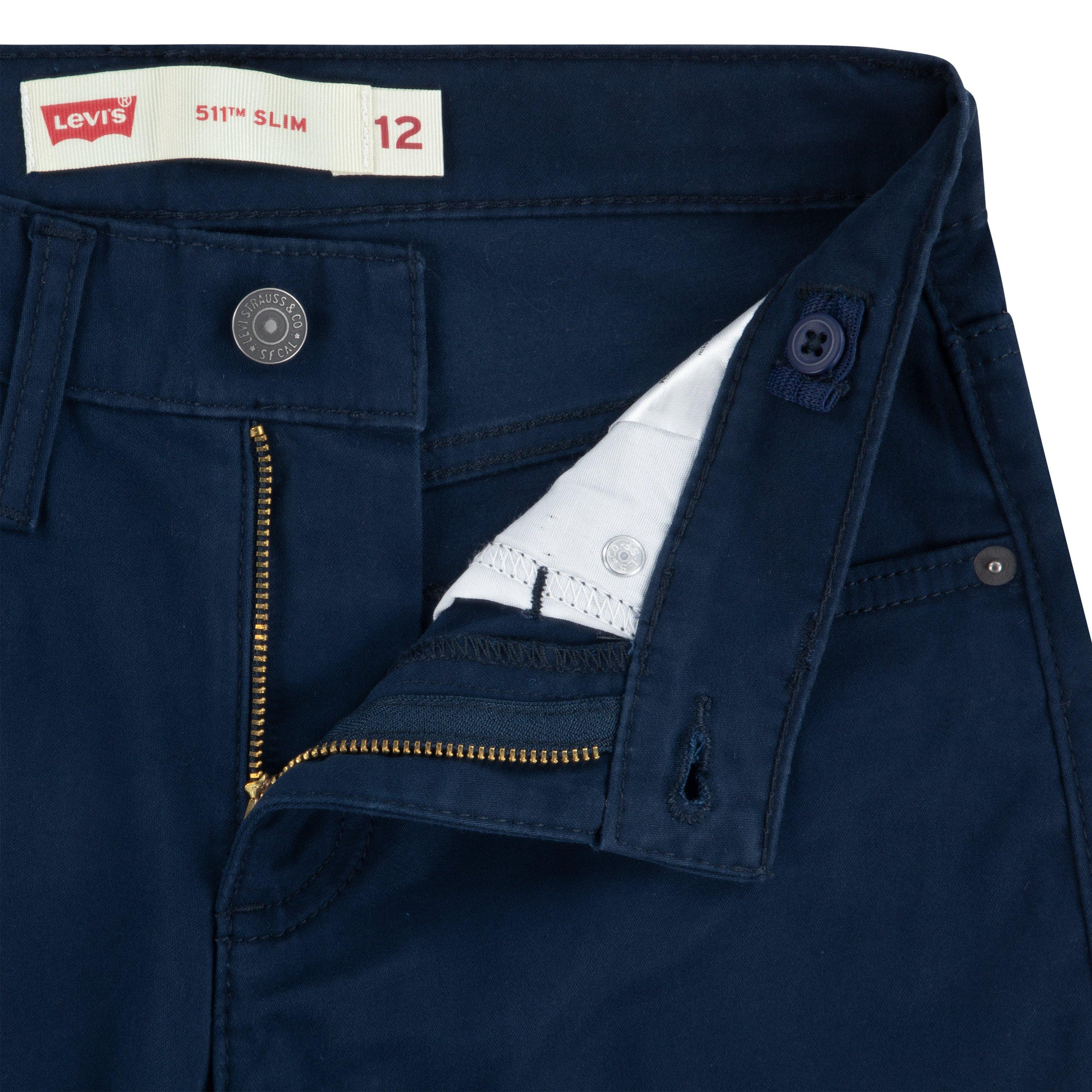 Levi's 511 Slim Fit Soft Brushed Big Boys' Dark Blue Sueded Pants - DK BLUE Thumbnail View 6