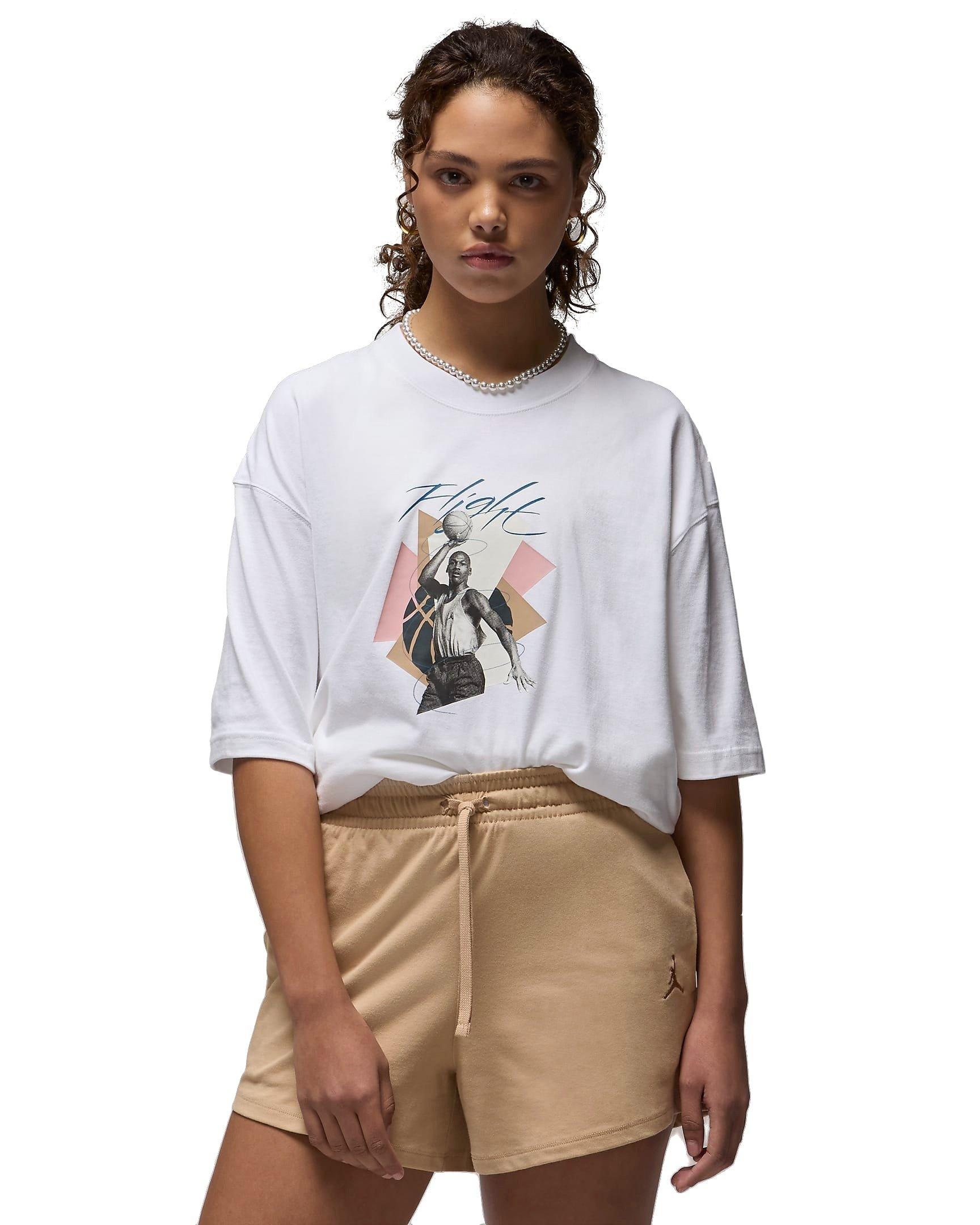 Jordan Women's Oversized Short Sleeve Graphic T-Shirt - WHITE Thumbnail View 1