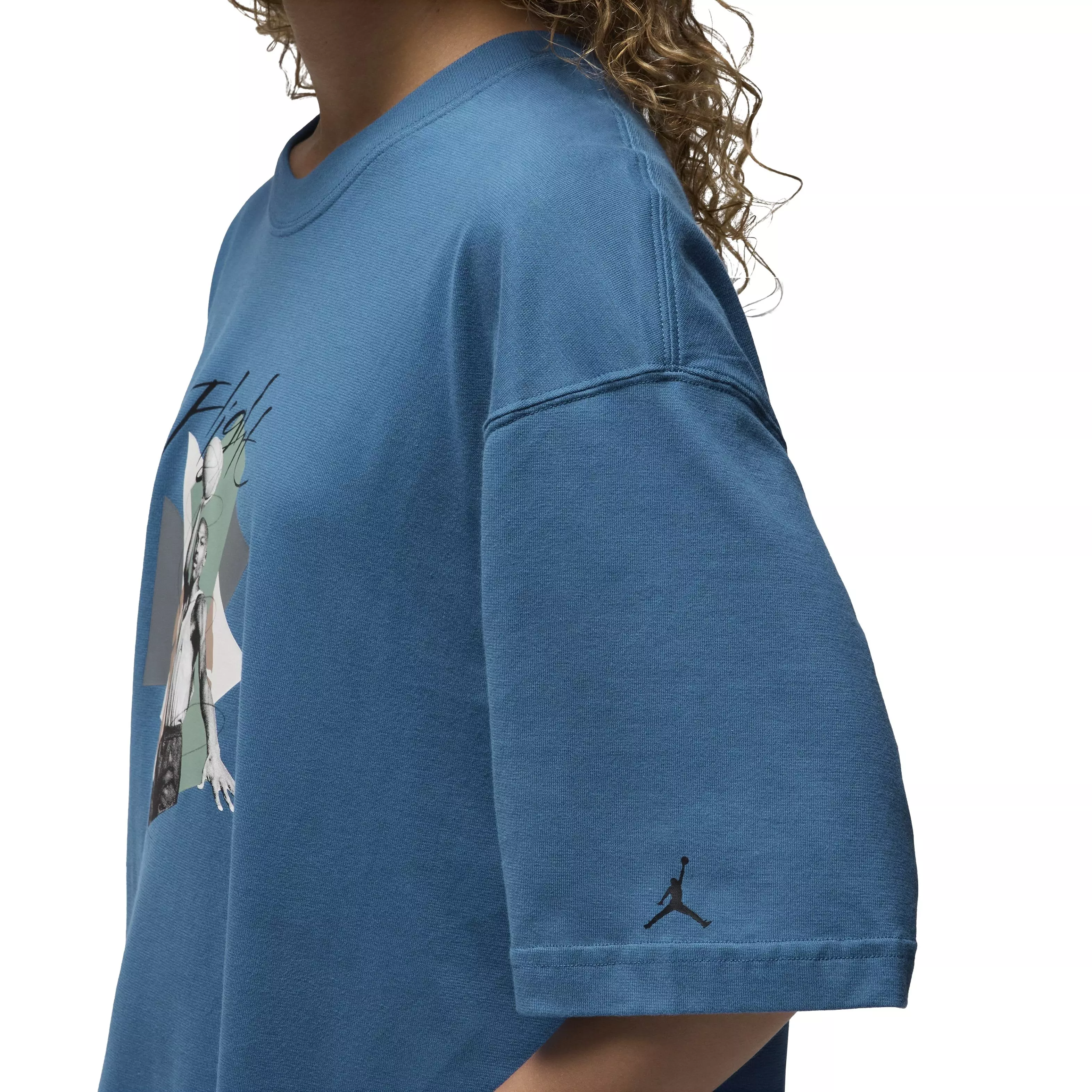 Jordan Women's Oversized Short Sleeve Graphic T-Shirt - BLUE