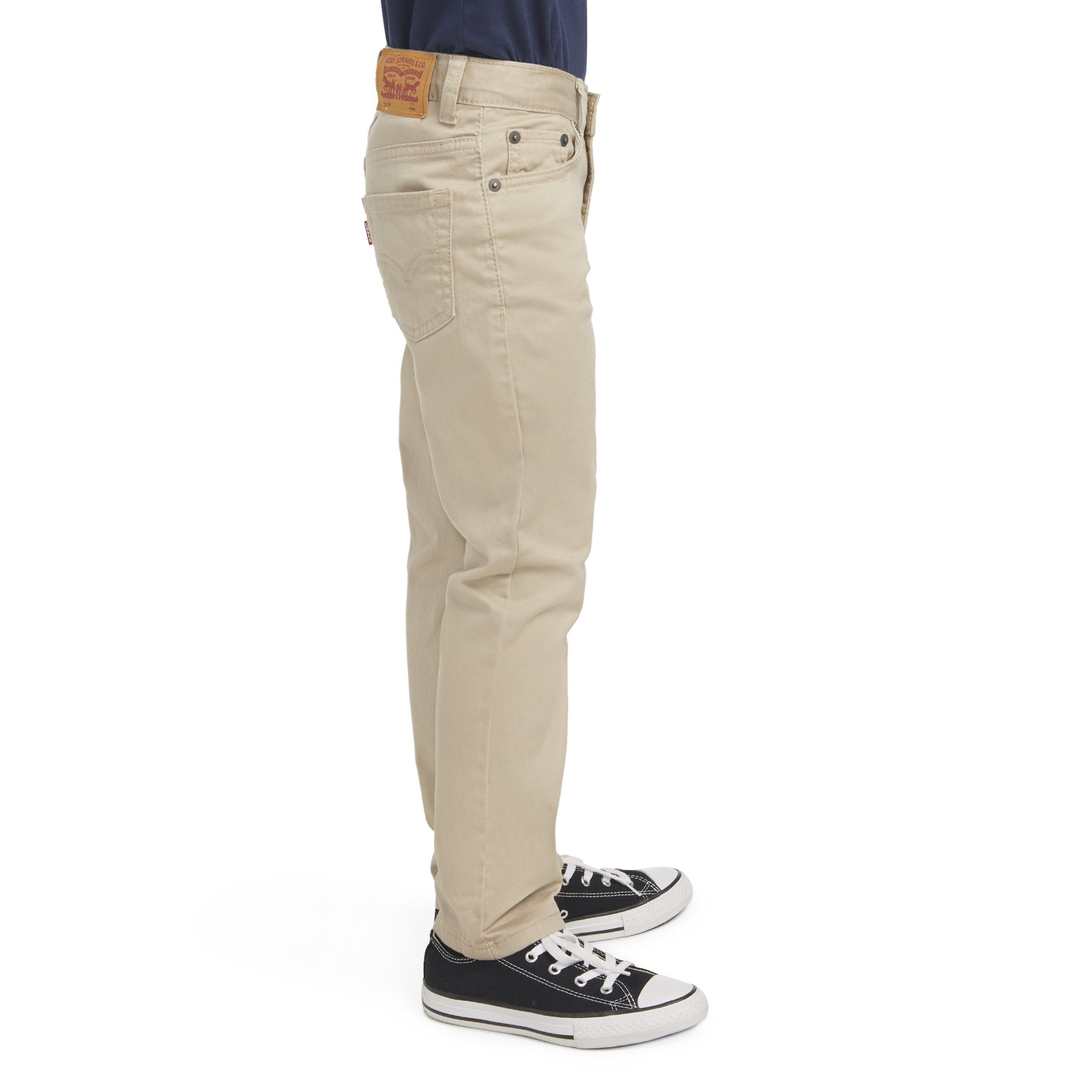 Levi's 511 Slim Fit Soft Brushed Little Boys' Beige Sueded Pants - BEIGE Thumbnail View 3
