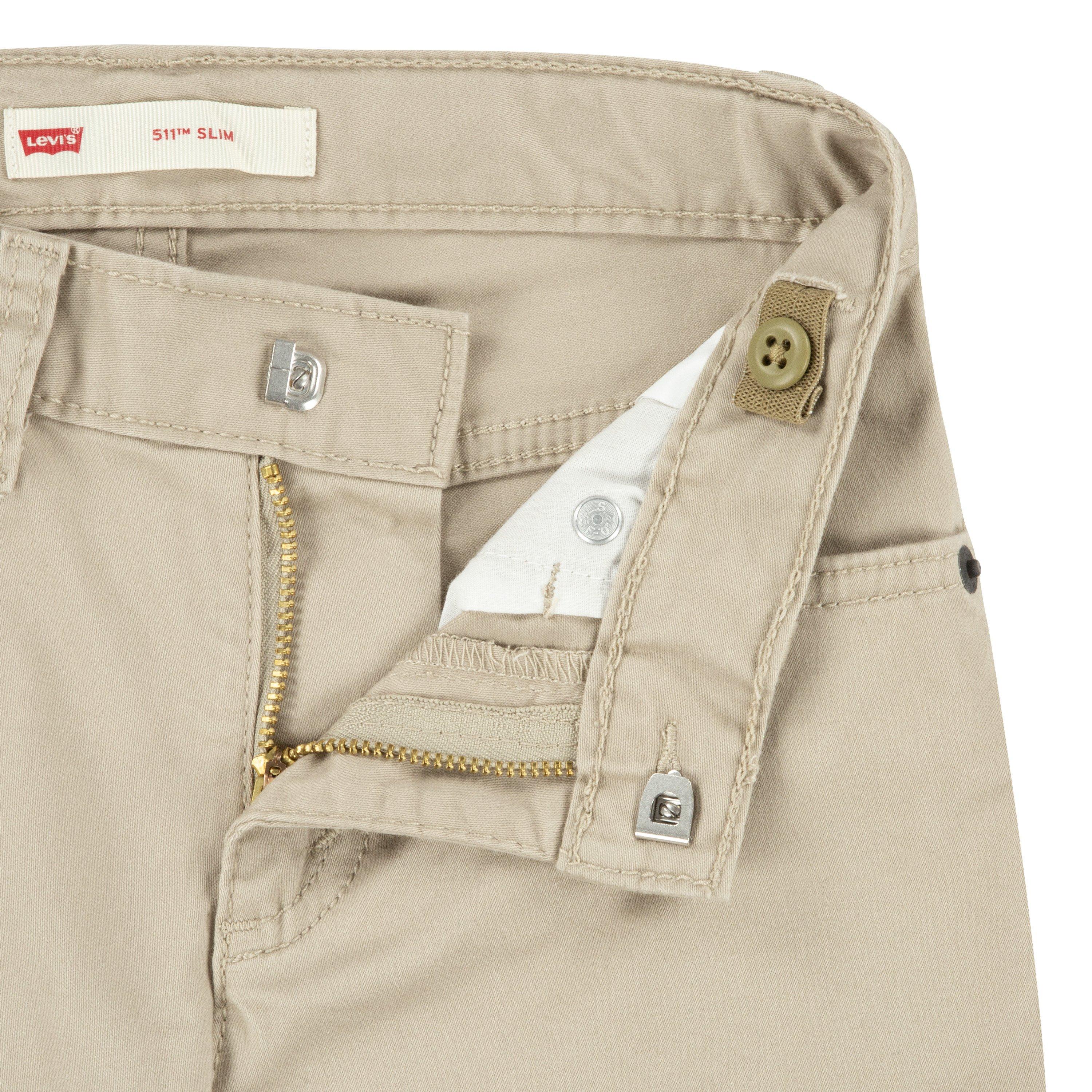 Levi's 511 Slim Fit Soft Brushed Little Boys' Beige Sueded Pants - BEIGE Thumbnail View 6