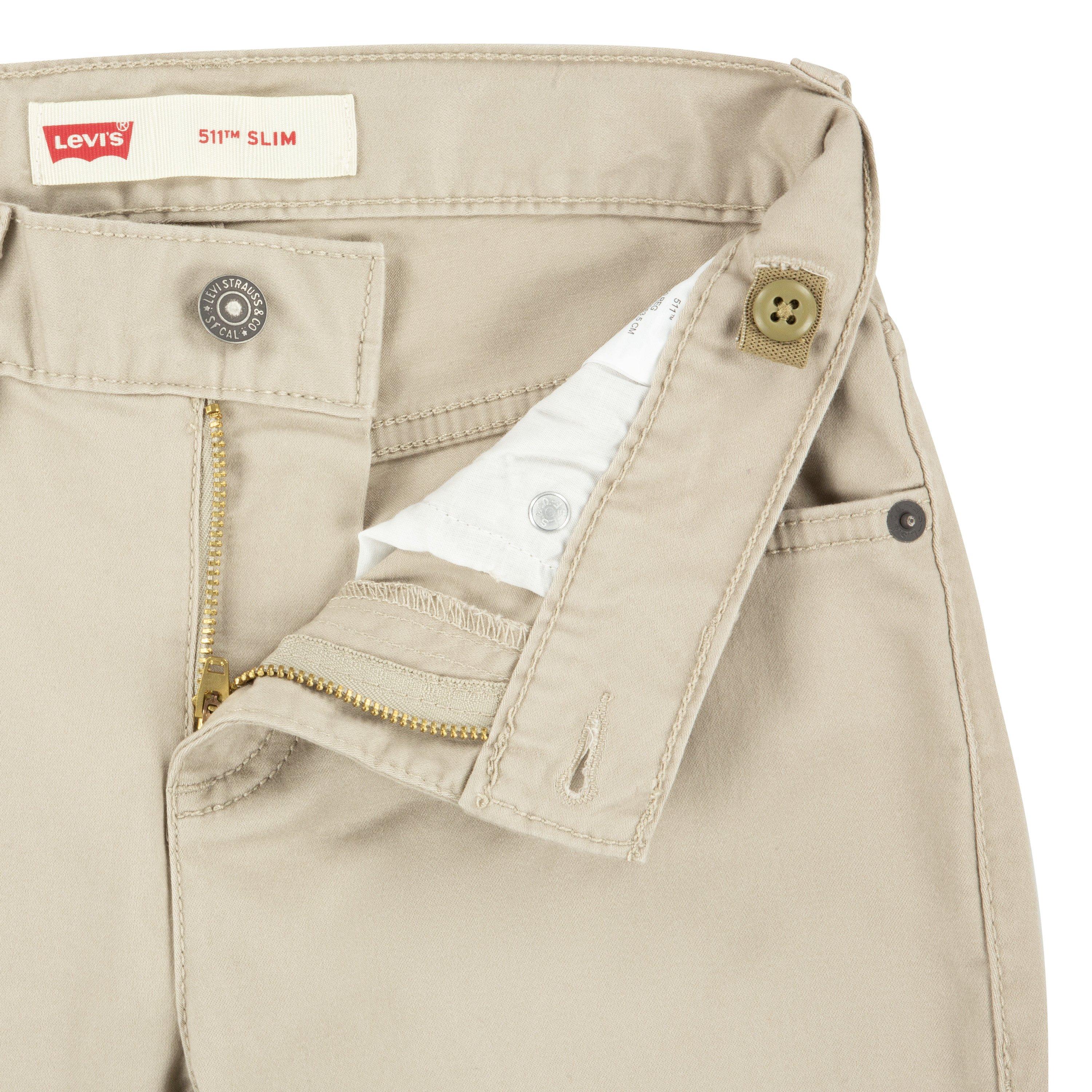 Levi's 511 Slim Fit Soft Brushed Big Boys' Beige Sueded Pants - BEIGE Thumbnail View 6
