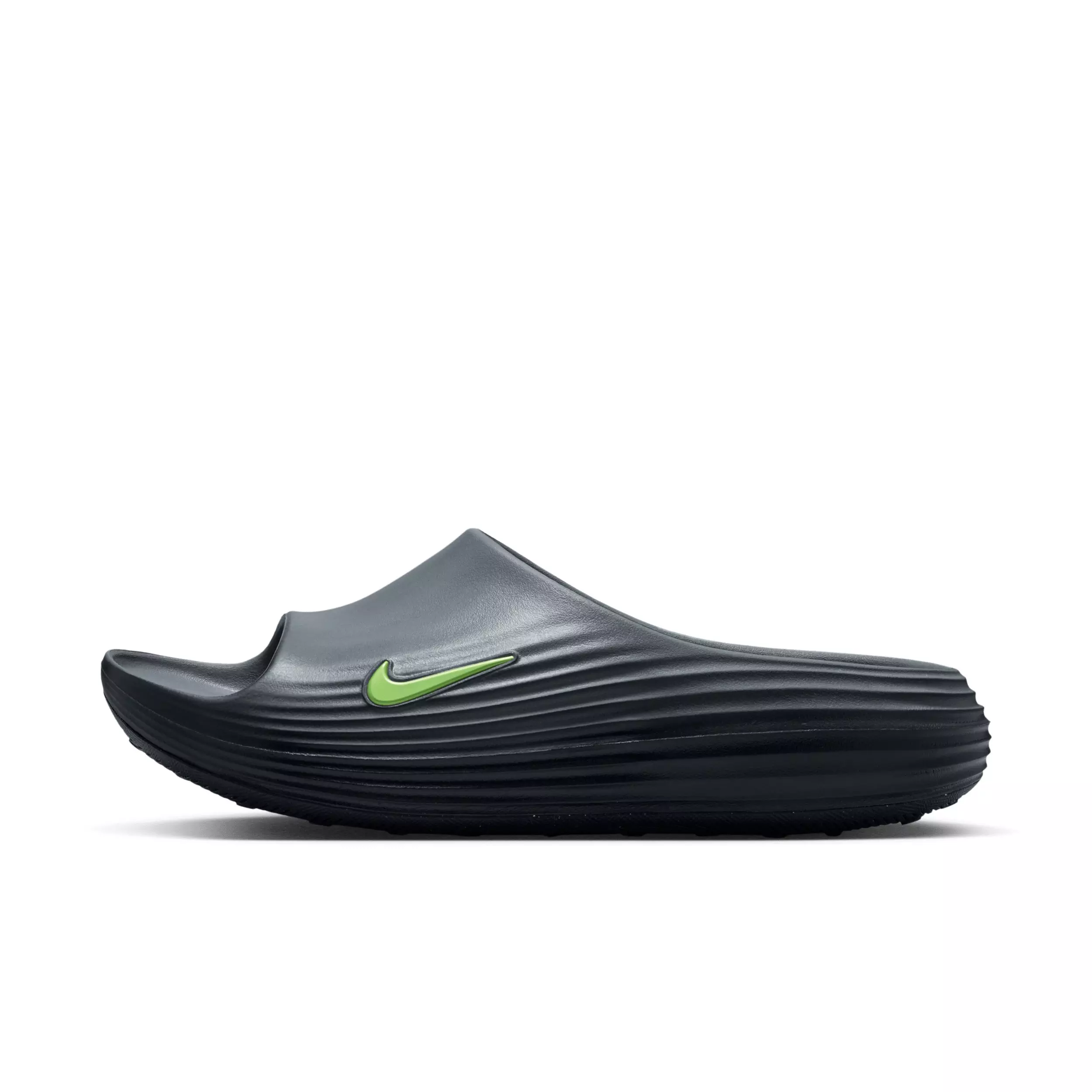 Nike ReactX Rejuven8 "Cool Grey/Black/Volt" Men's Slide - GREY/BLACK/VOLT