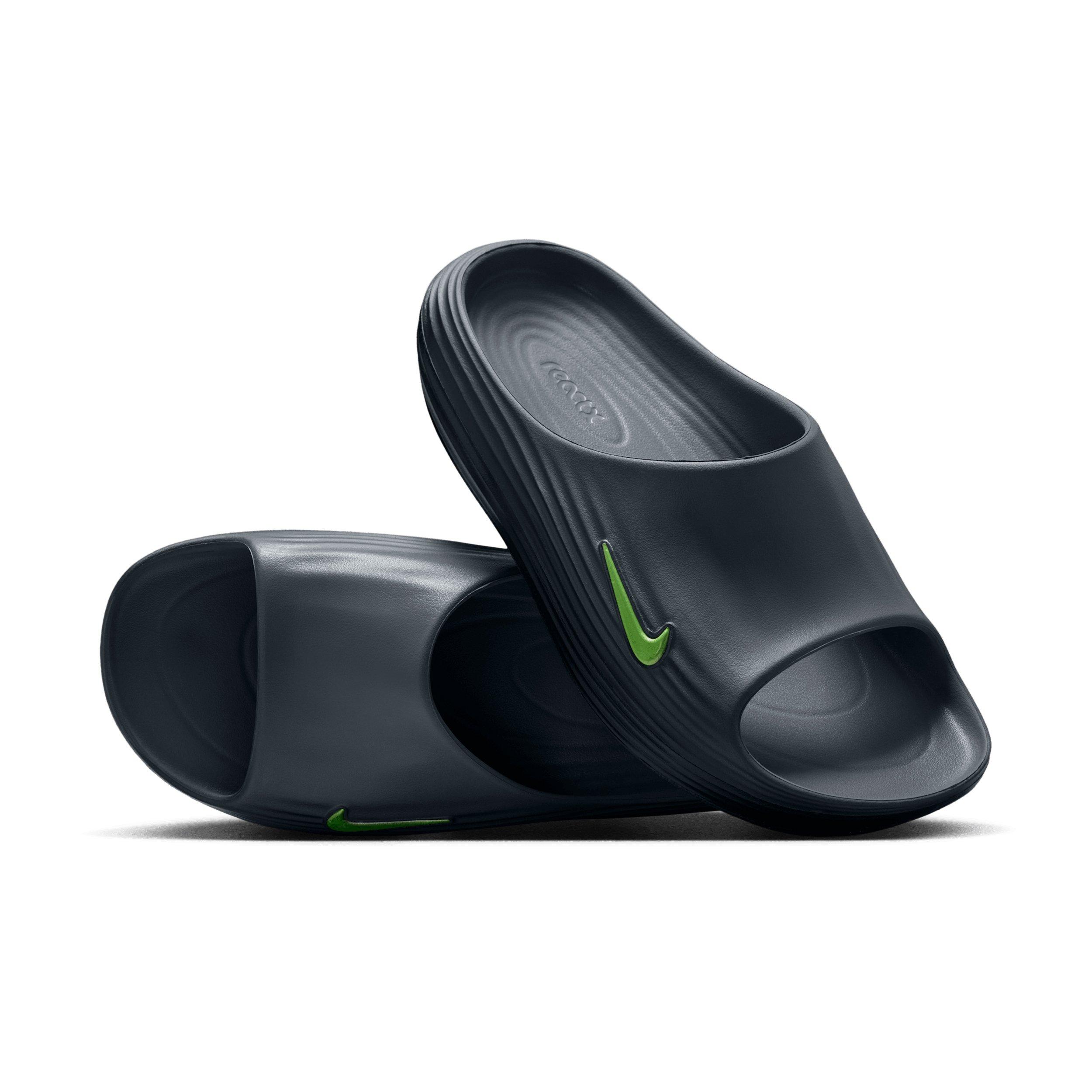 Nike ReactX Rejuven8 "Cool Grey/Black/Volt" Men's Slide - GREY/BLACK/VOLT Thumbnail View 3