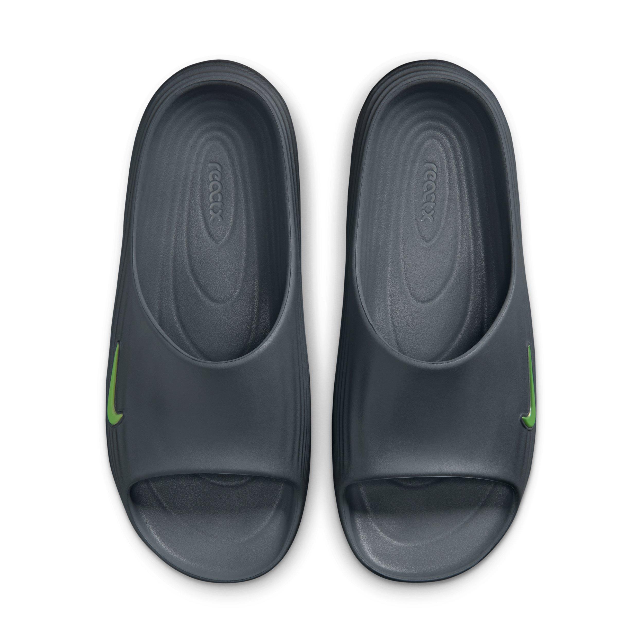 Nike ReactX Rejuven8 "Cool Grey/Black/Volt" Men's Slide - GREY/BLACK/VOLT Thumbnail View 4