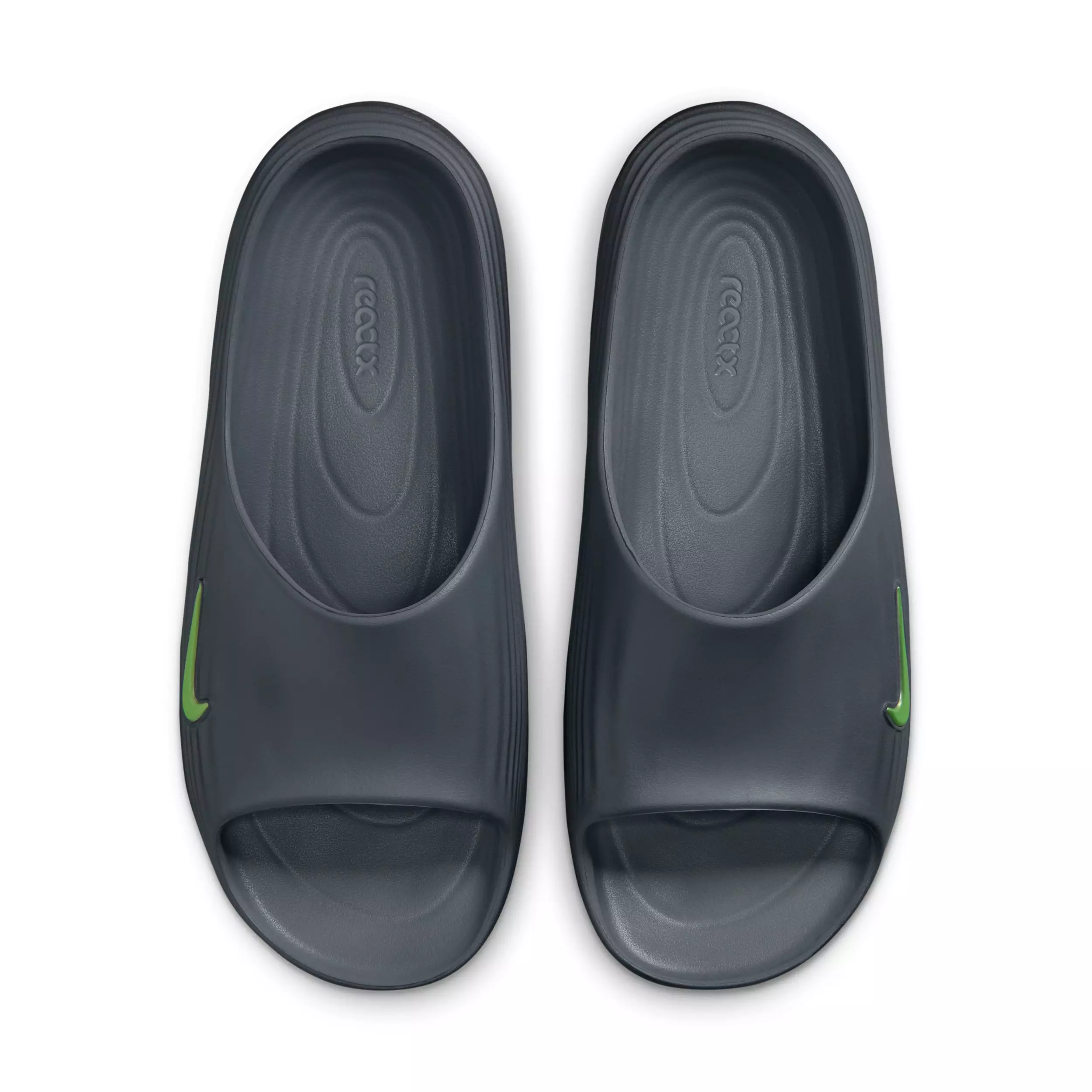 Nike ReactX Rejuven8 "Cool Grey/Black/Volt" Men's Slide - GREY/BLACK/VOLT