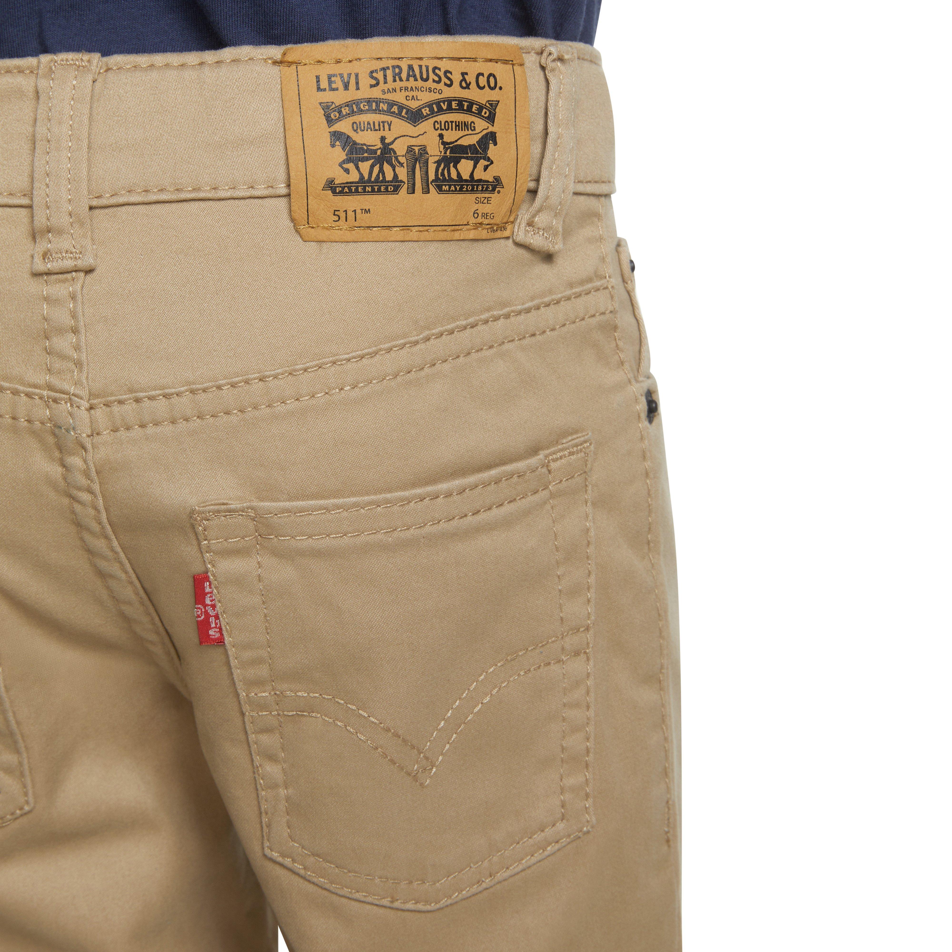 Levi's 511 Slim Fit Soft Brushed Little Boys' Gold Sueded Pants - GOLD Thumbnail View 6
