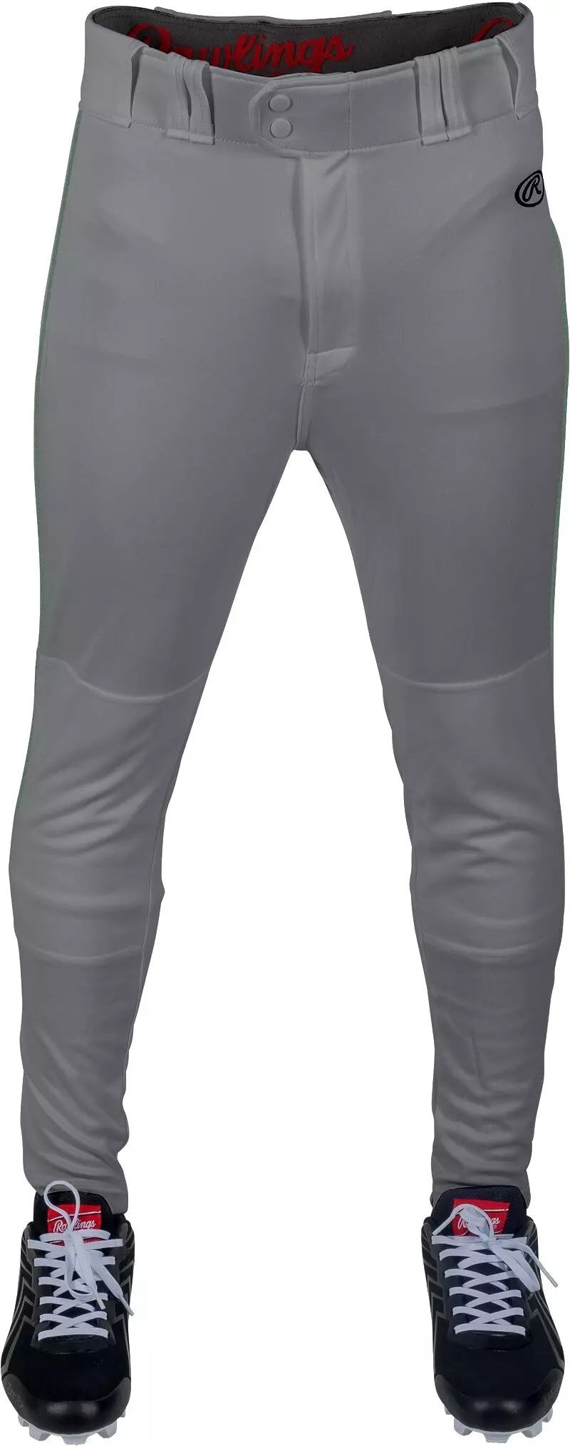 Rawlings Men's Launch Jogger Fit Piped Baseball Pants - Grey/Green - GREY/GREEN