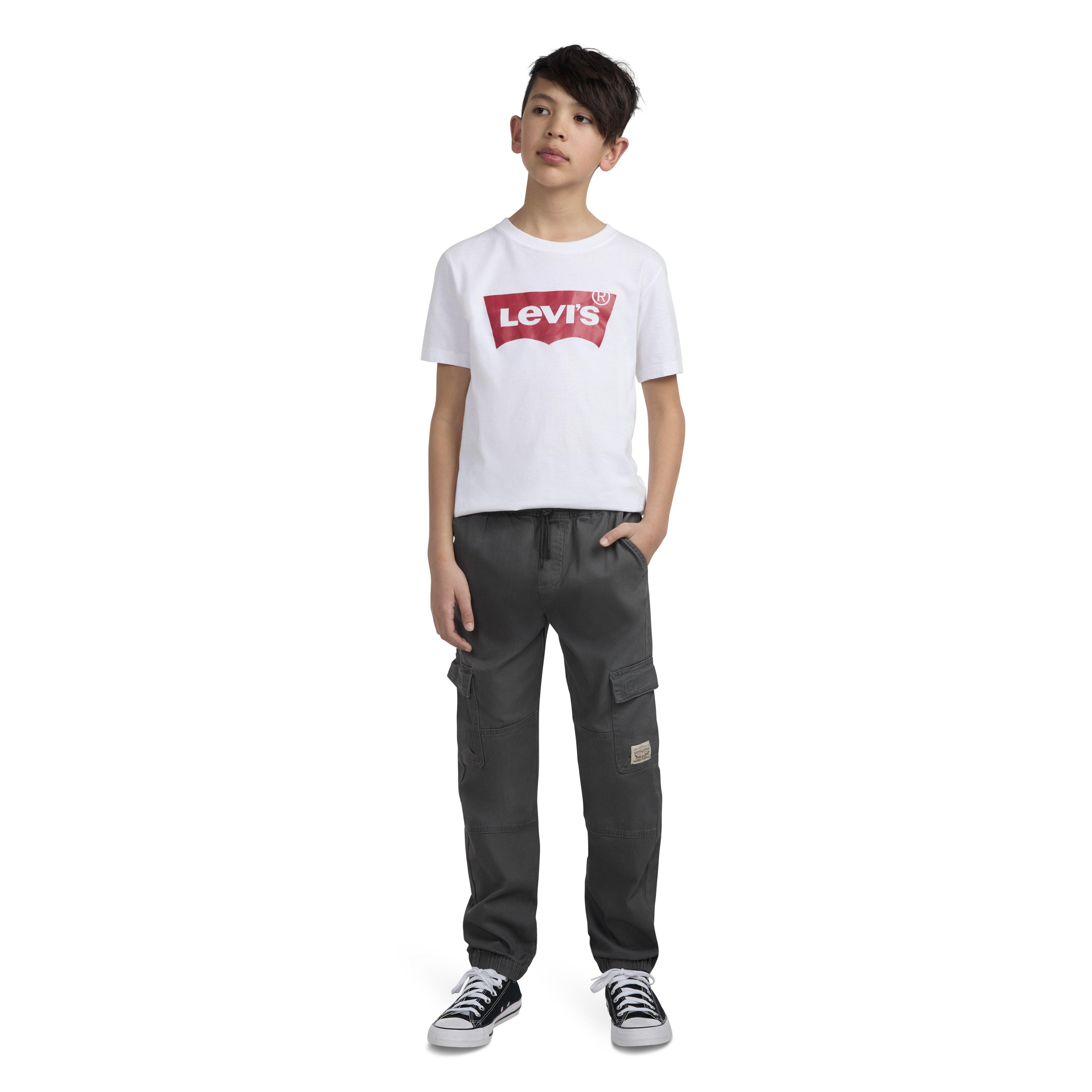 Levi's Relaxed Big Kids' Washed Grey Cargo Joggers