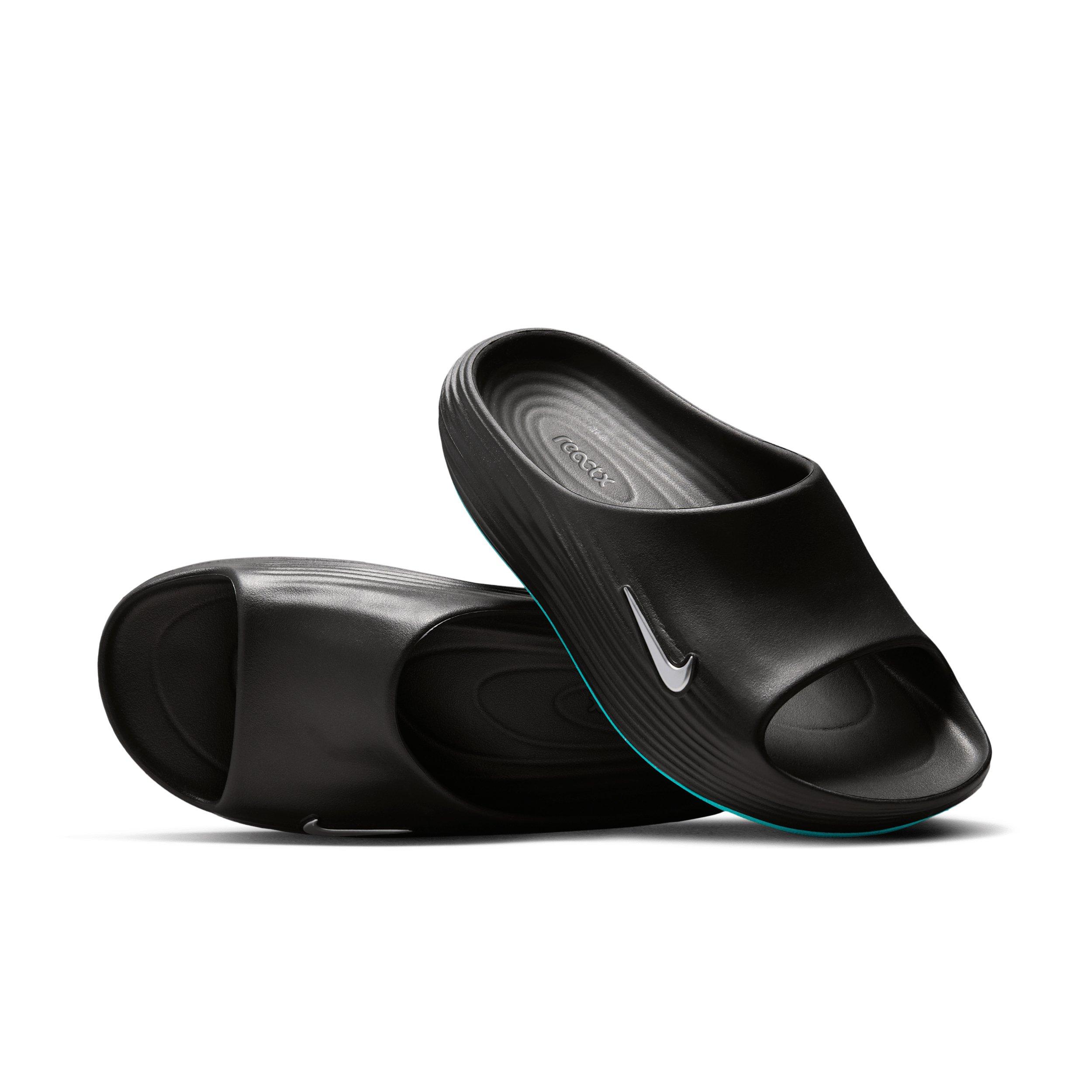 Nike ReactX Rejuven8 "Black/Gamma Blue/Metallic Silver" Men's Slide - BLACK/BLUE/SILVER Thumbnail View 3