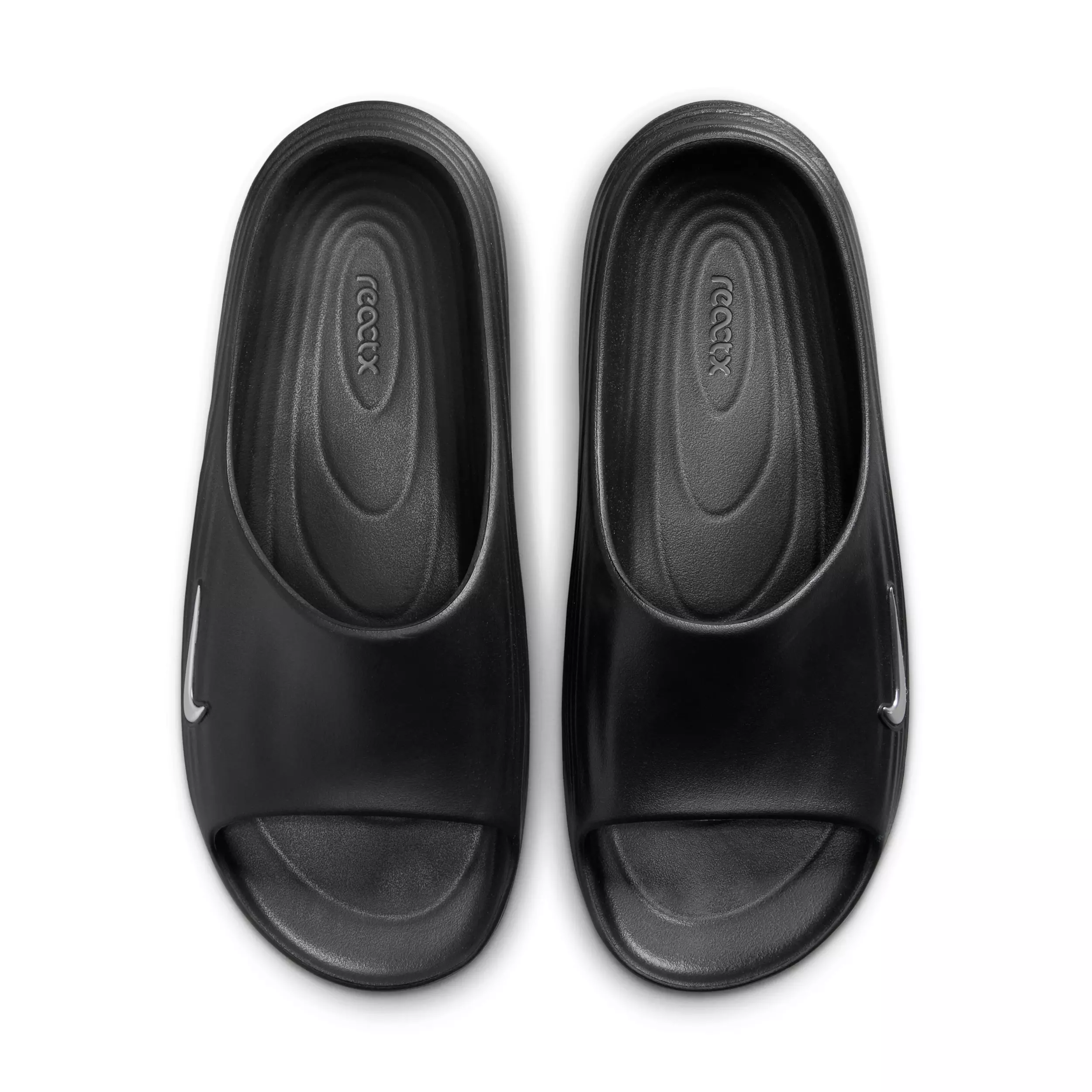 Nike ReactX Rejuven8 "Black/Gamma Blue/Metallic Silver" Men's Slide - BLACK/BLUE/SILVER