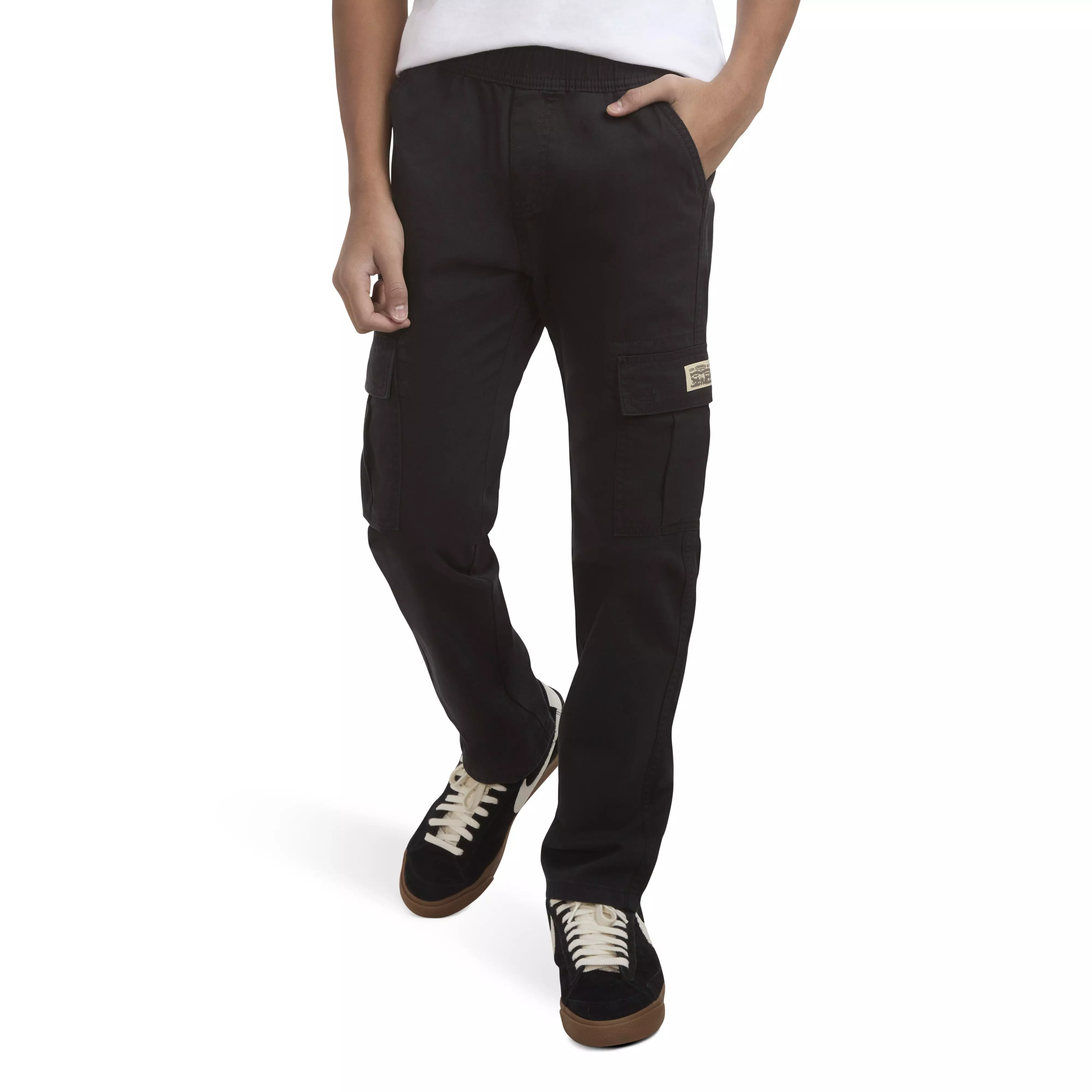 Levi's Big Boys' Pull On Cargo Pants - Black - BLACK