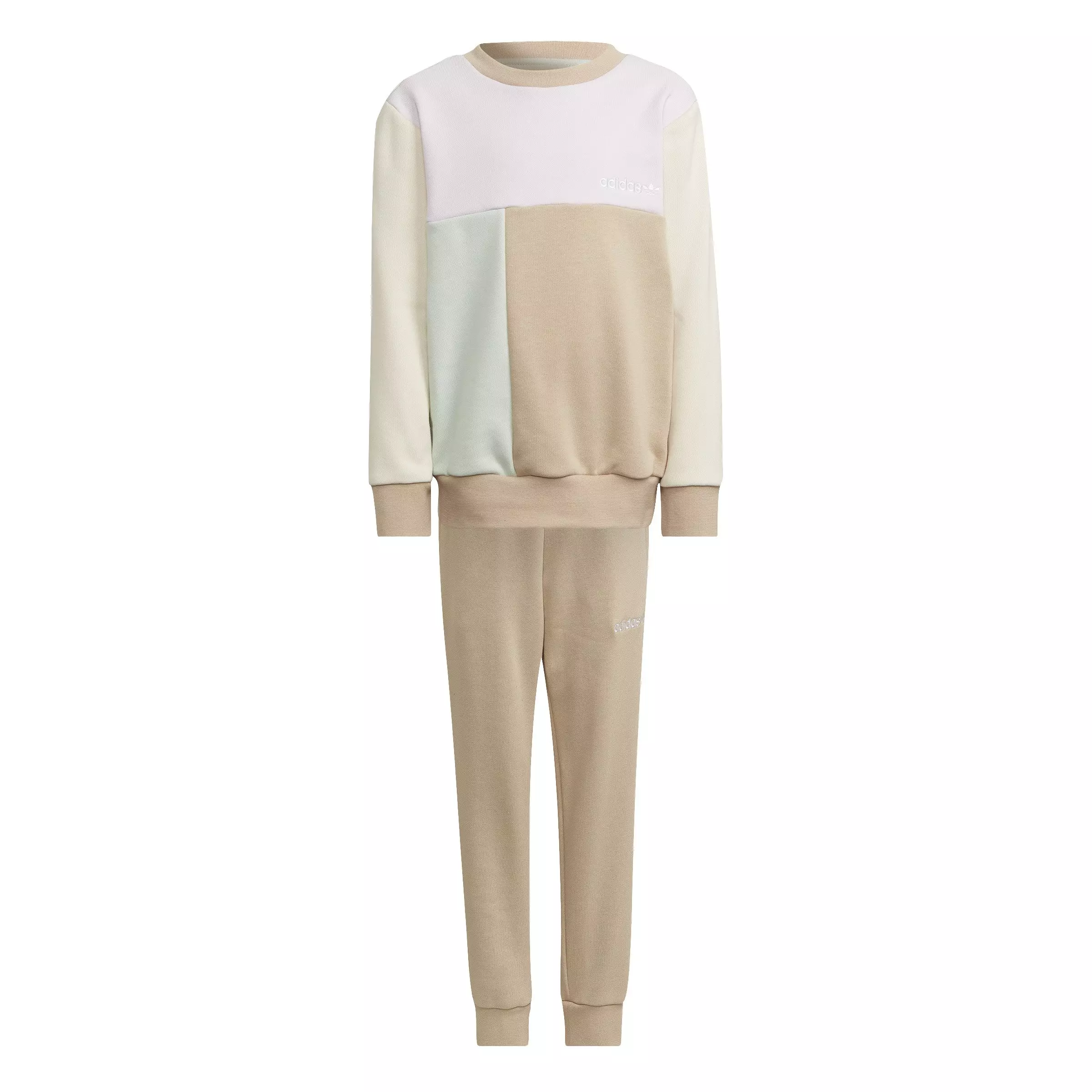 adidas Originals Toddler Colorblock Crew Set - TAN/BROWN