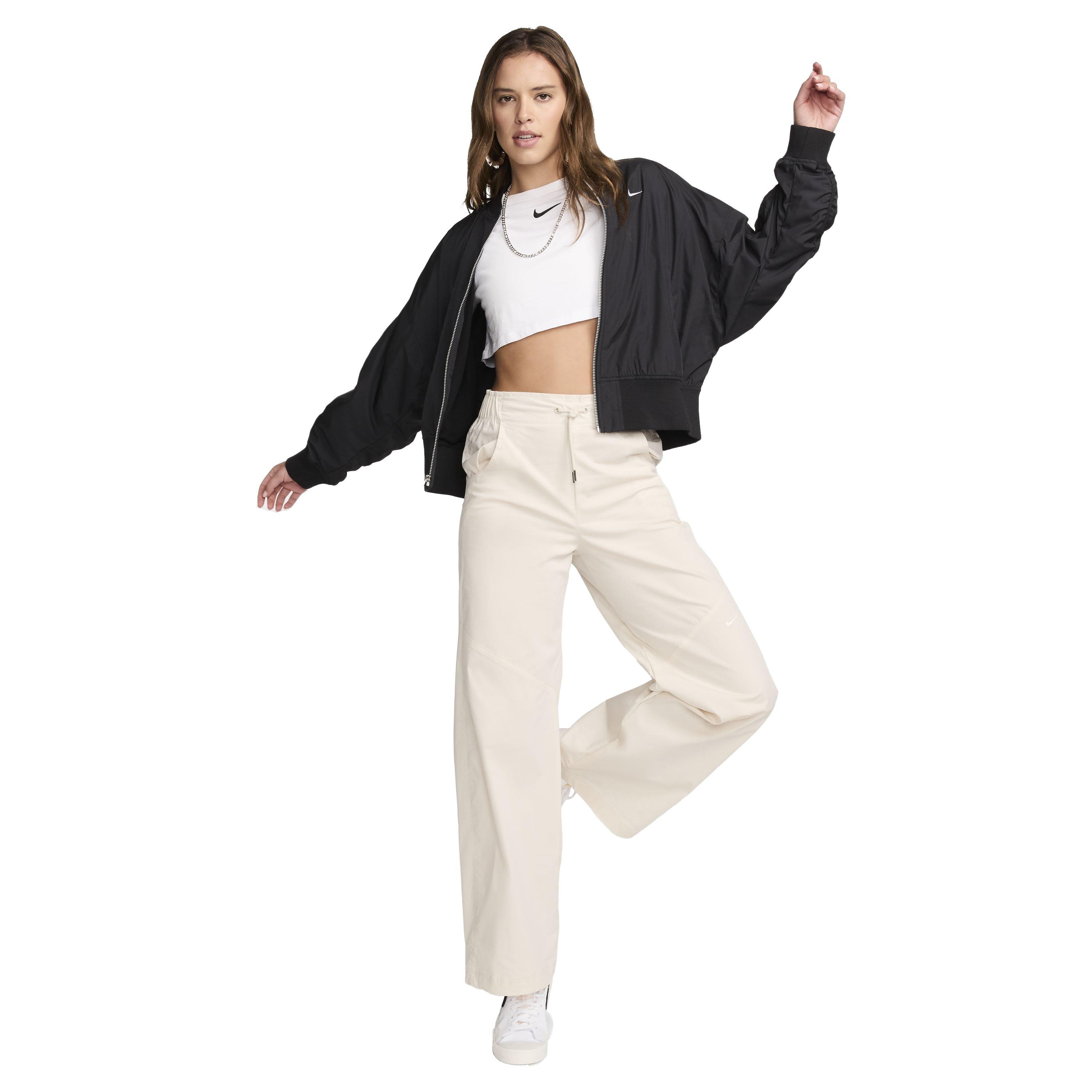 Nike Women's Essential Sportswear Oversized Bomber Jacket - BLACK Thumbnail View 7