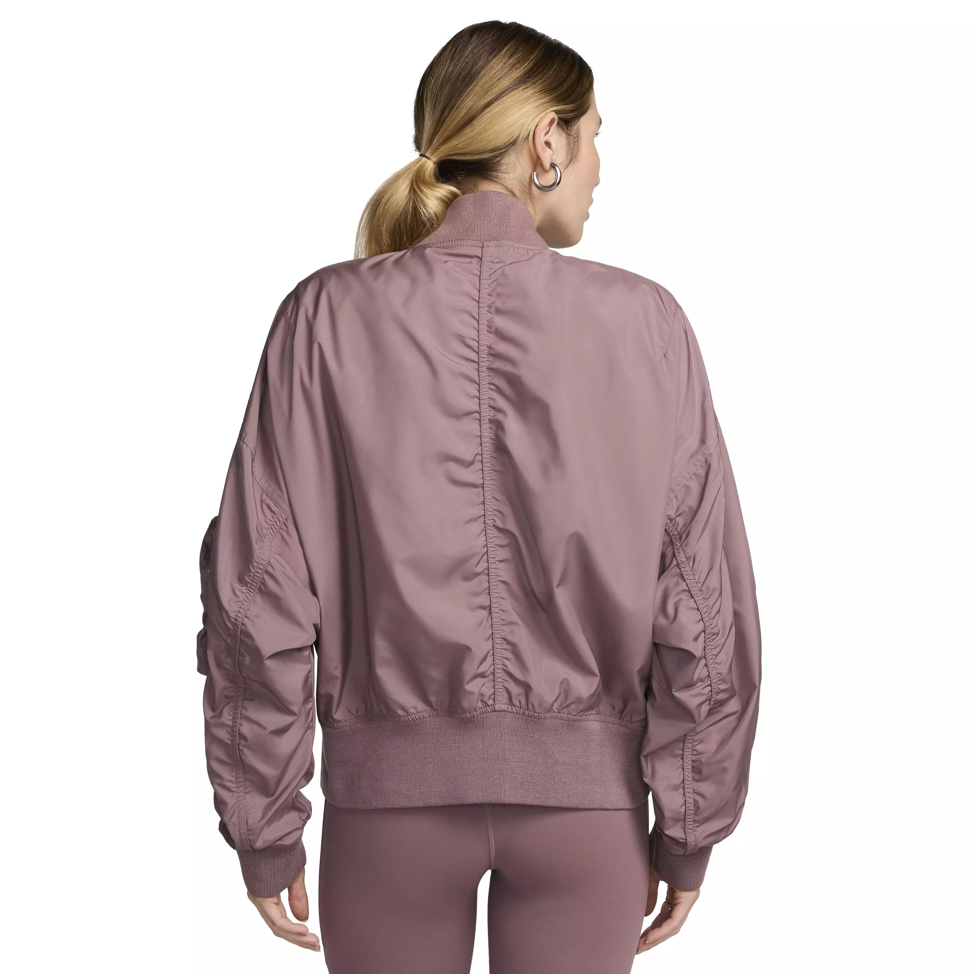 Nike Women's Essential Sportswear Oversized Bomber Jacket - MAUVE