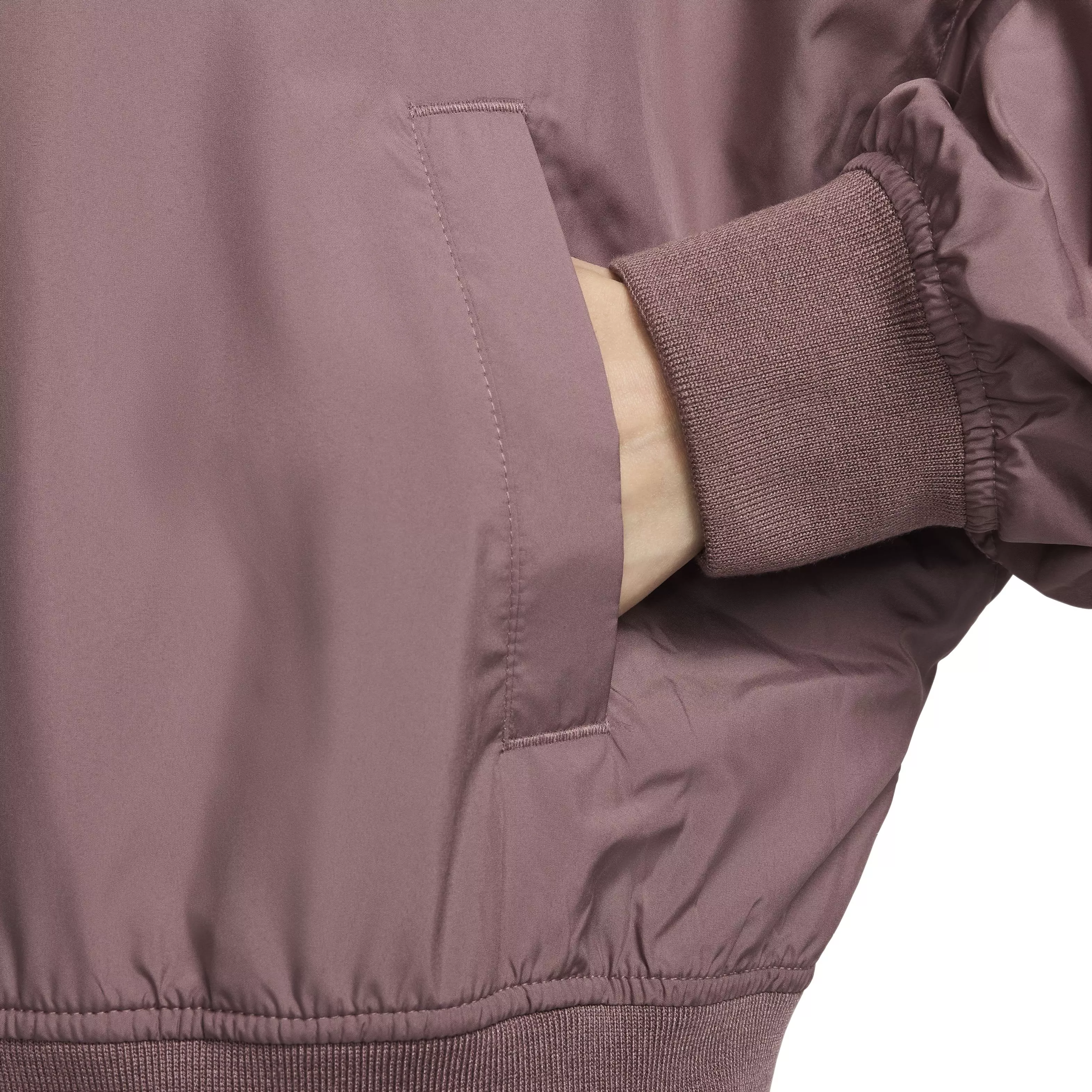 Nike Women's Essential Sportswear Oversized Bomber Jacket - MAUVE