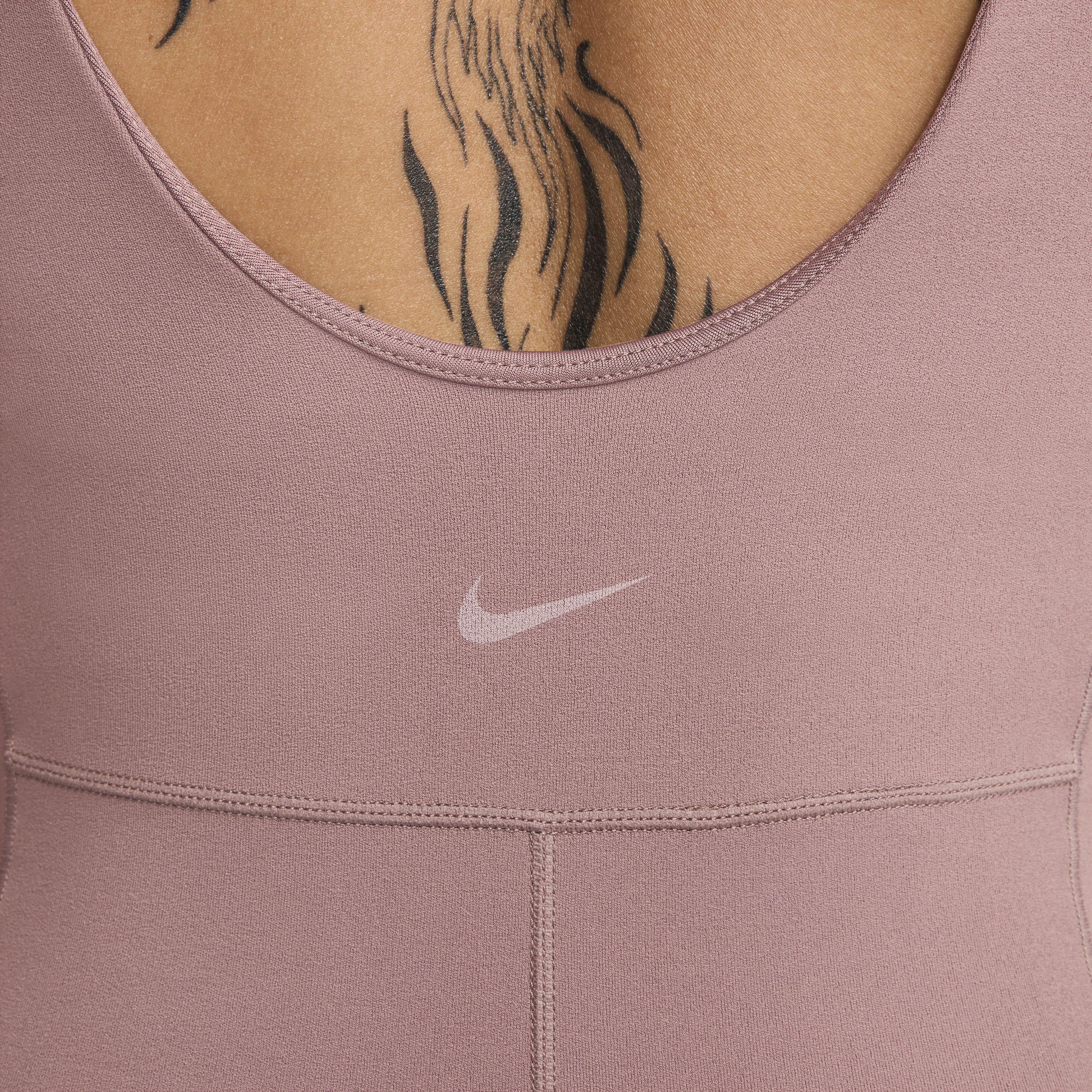 Nike Women's Zenvy Dri-FIT Short Bodysuit - PURPLE Thumbnail View 4