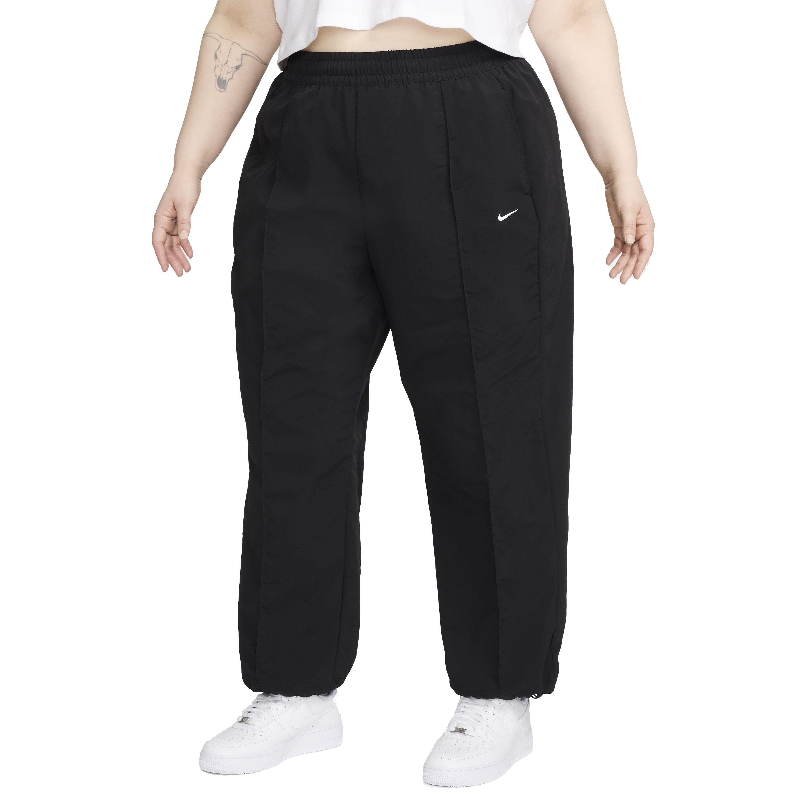 Nike Women's Sportswear Everything Wovens Mid-Rise Open-Hem Pants - BLACK Thumbnail View 1