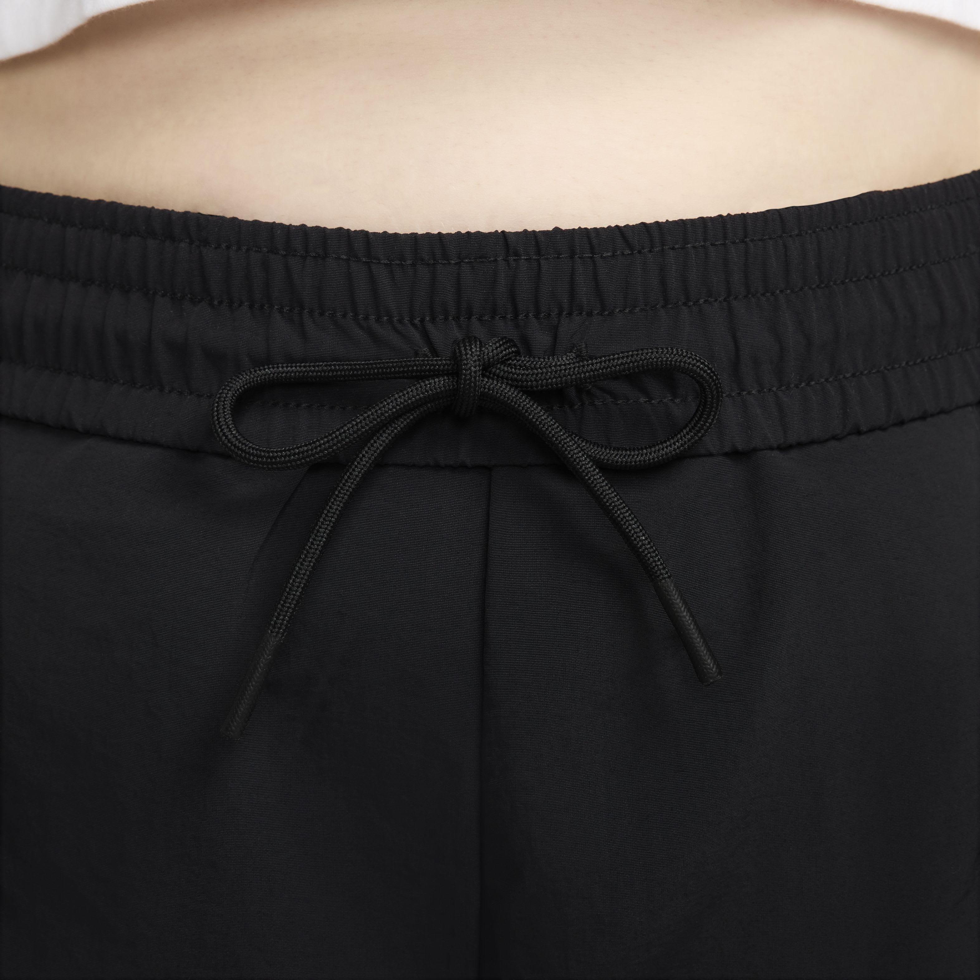 Nike Women's Sportswear Everything Wovens Mid-Rise Open-Hem Pants - BLACK Thumbnail View 3