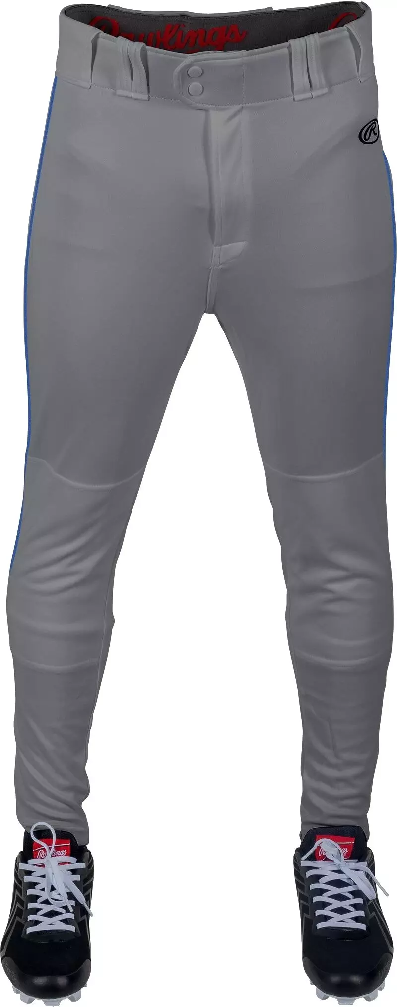 Rawlings Youth Launch Jogger Fit Piped Baseball Pants - Grey/Royal - GREY/ROYAL