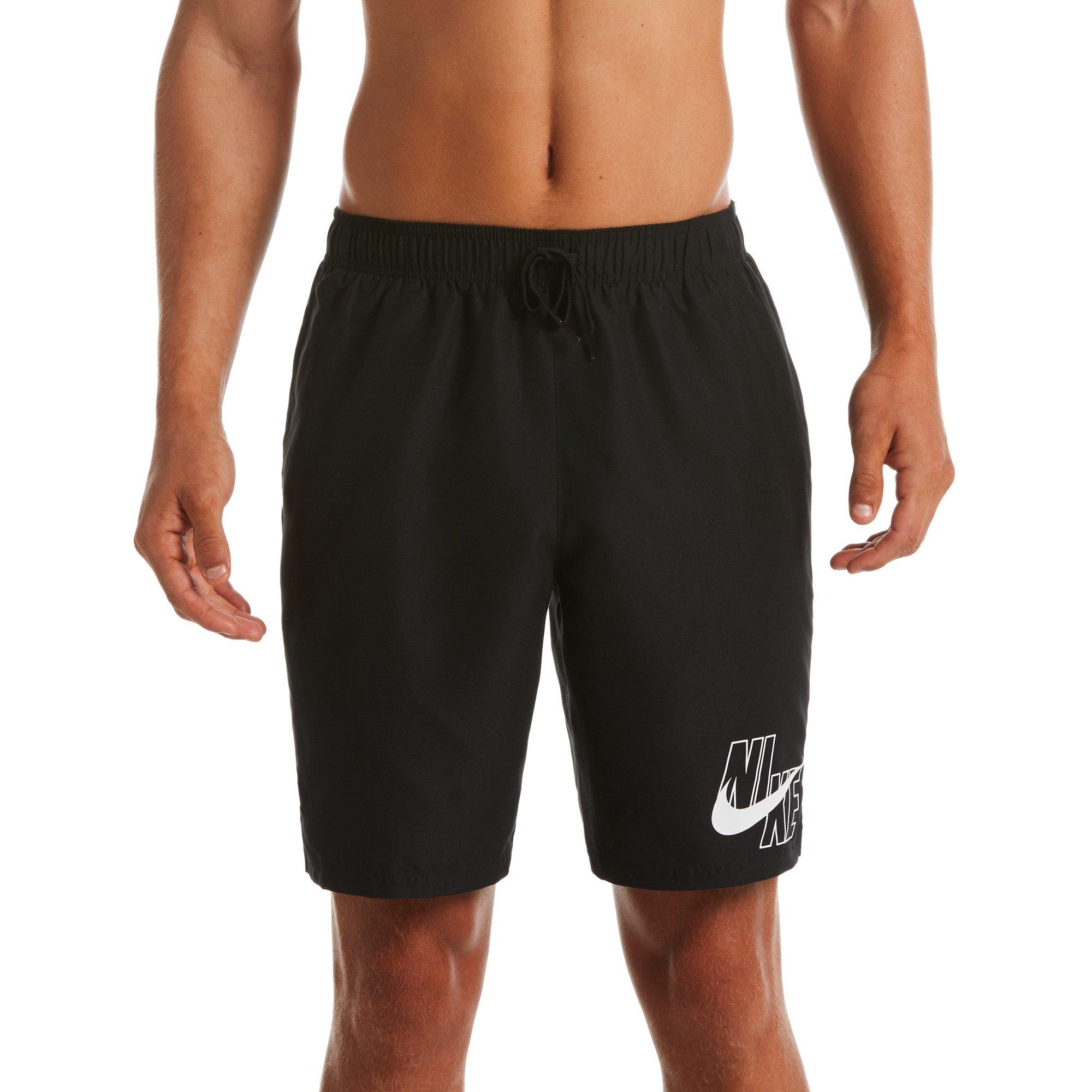 Nike Men's Swim Logo Lap 9" Volley Shorts - BLACK Thumbnail View 1