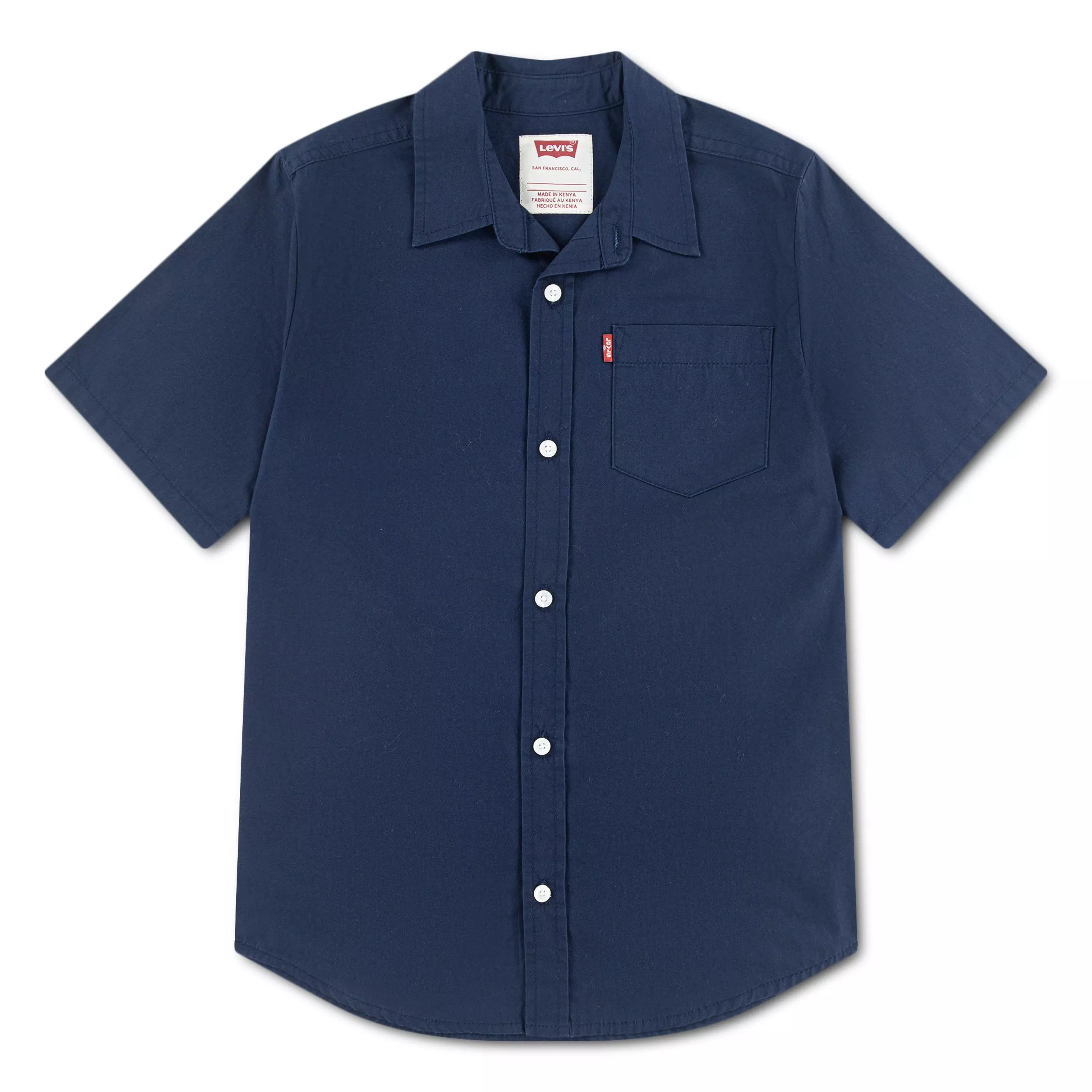 Levi's Big Boys' Short Sleeve Pocket Woven Shirt - Blue - BLUE