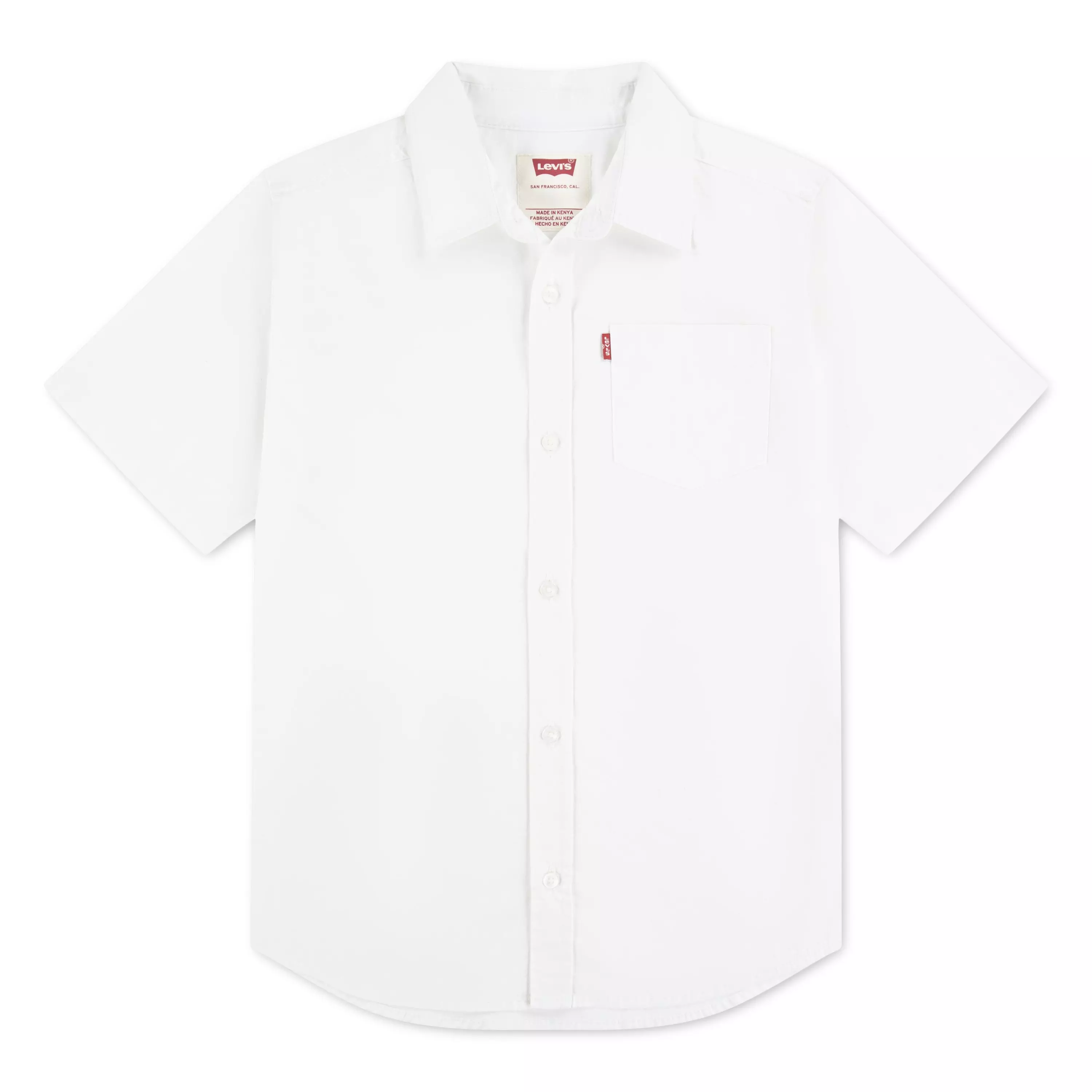 Levi's Toddler Boys' Short Sleeve Pocket Woven Shirt - White - WHITE