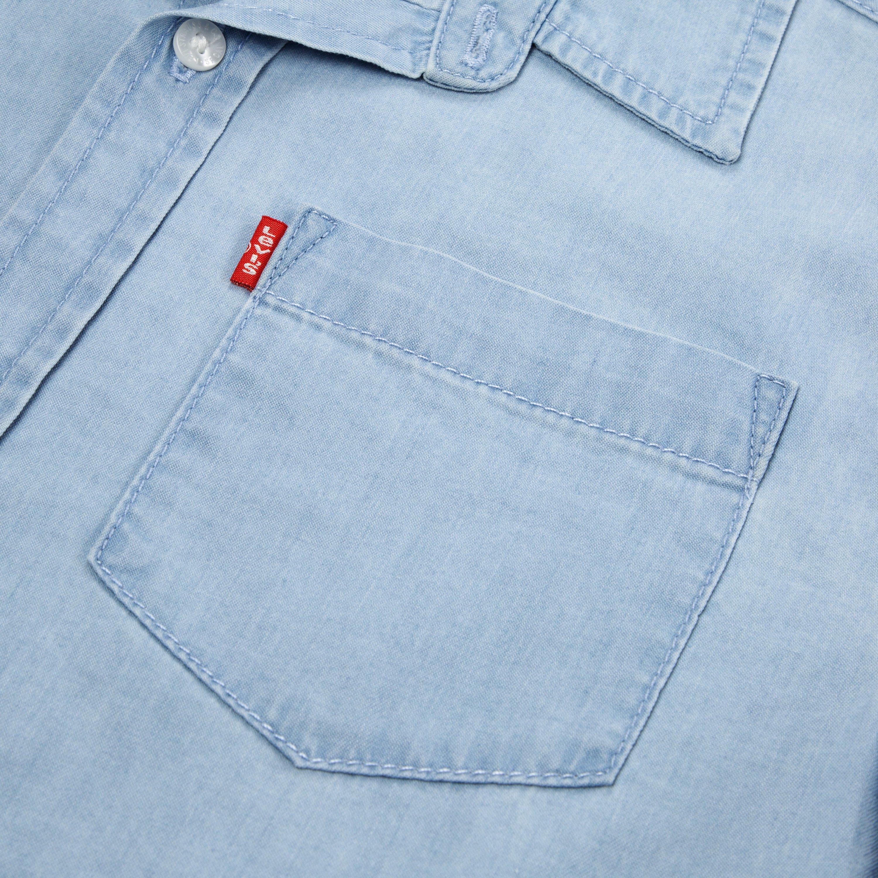 Levi's Toddler Boys' Pocket Woven Short Sleeve Shirt - Blue - BLUE Thumbnail View 3