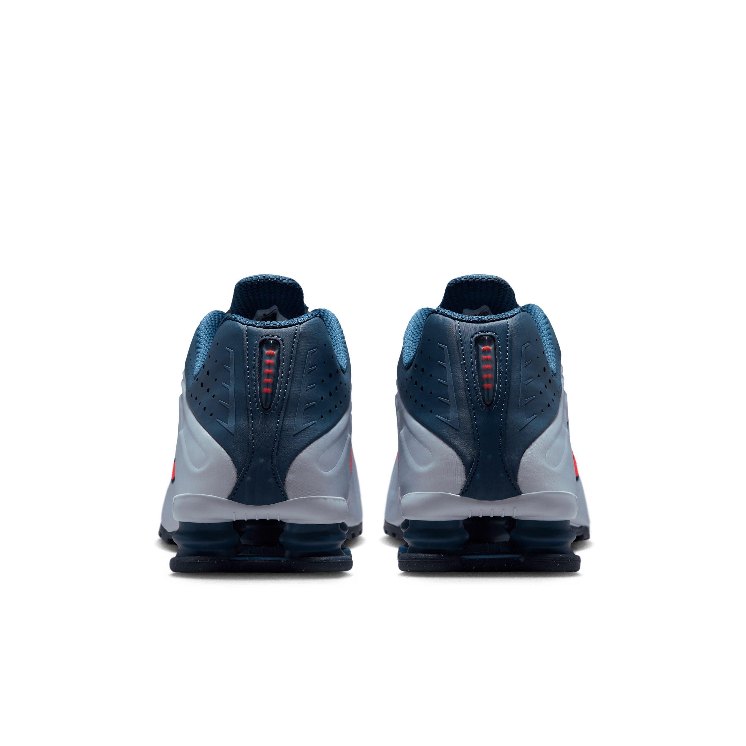 Nike Shox R4 "Football Grey/New Slate/Blue Eclipse/Bright Crimson" Men's Shoe - GREY/SLATE/BLUE/CRIMSON Thumbnail View 5