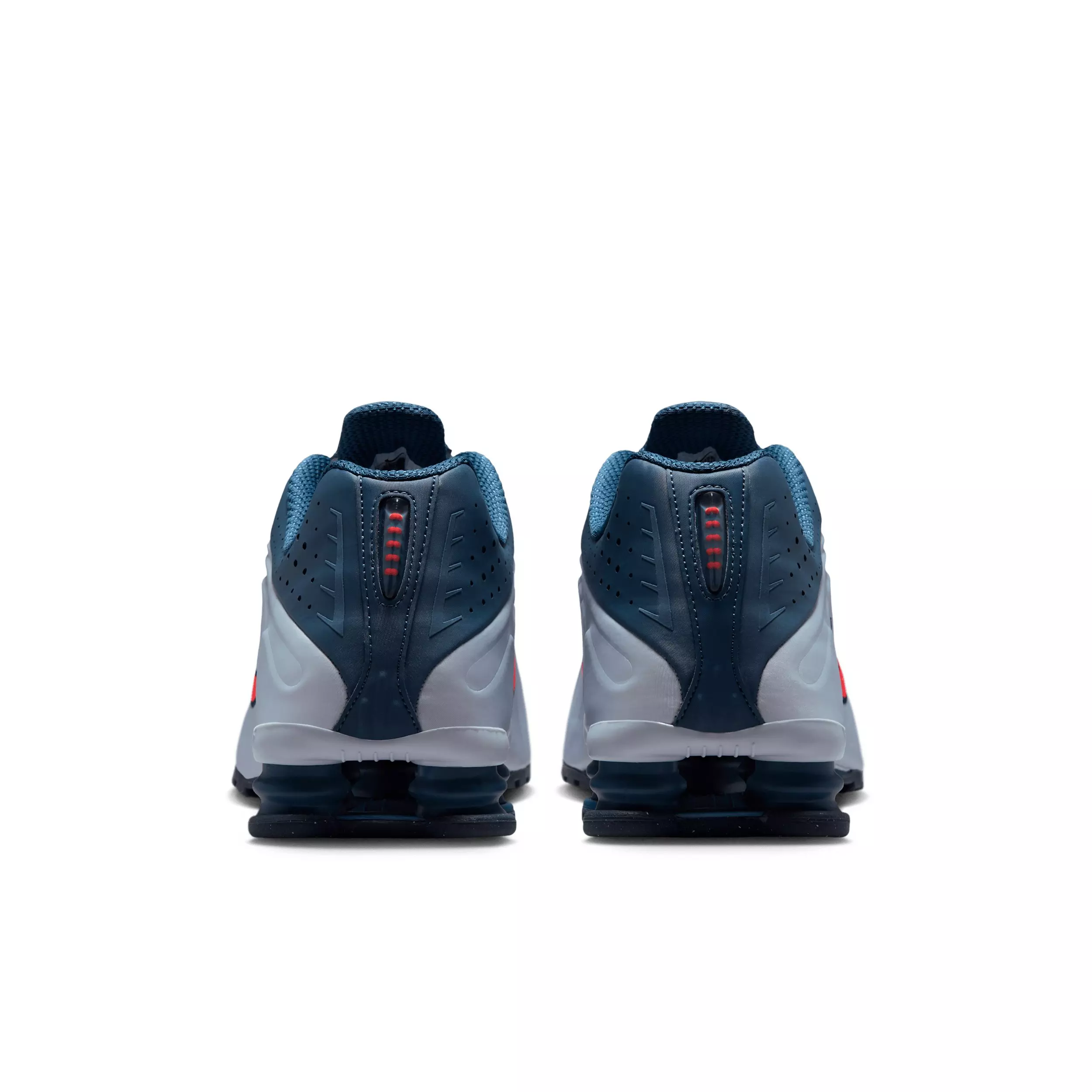 Nike Shox R4 "Football Grey/New Slate/Blue Eclipse/Bright Crimson" Men's Shoe - GREY/SLATE/BLUE/CRIMSON