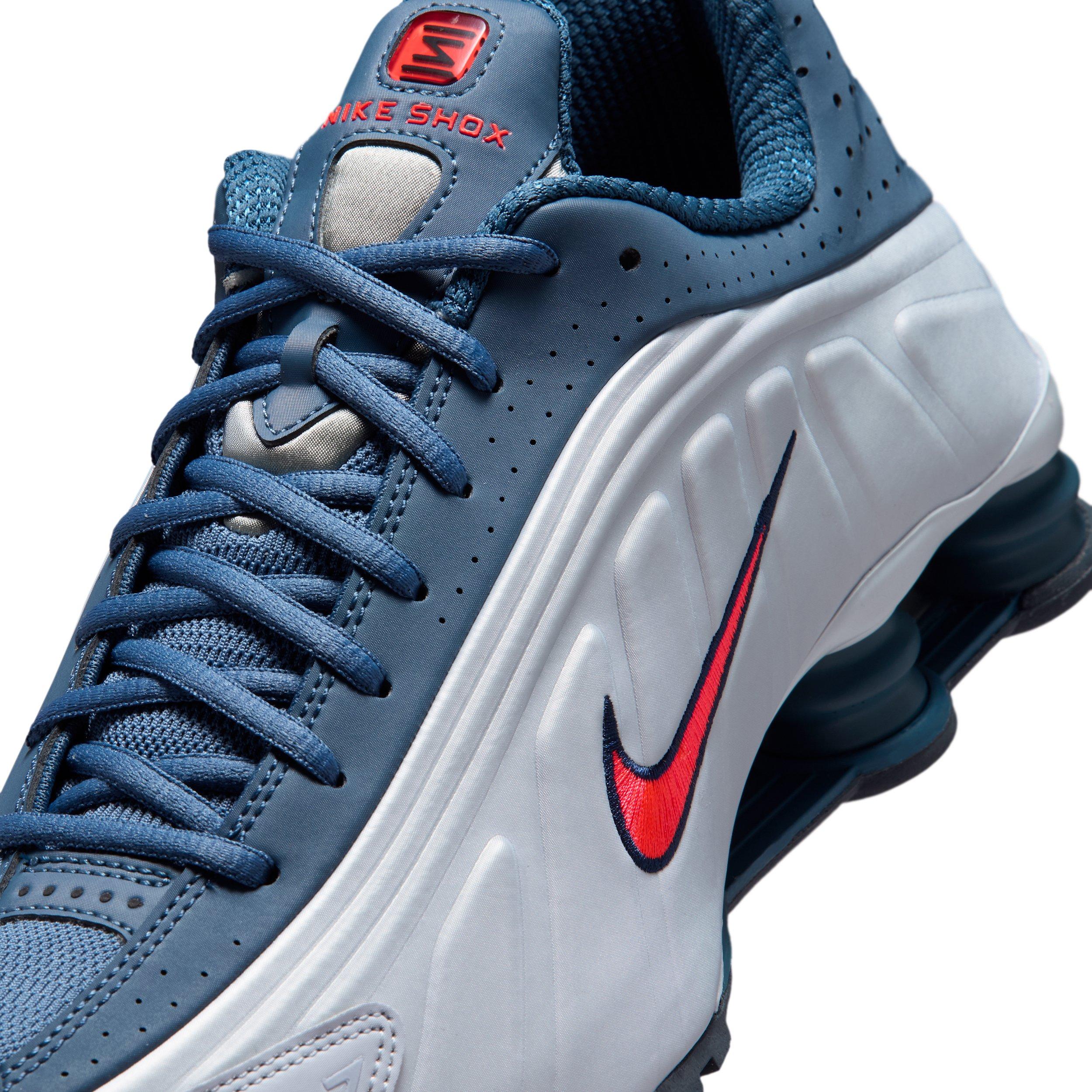Nike Shox R4 "Football Grey/New Slate/Blue Eclipse/Bright Crimson" Men's Shoe - GREY/SLATE/BLUE/CRIMSON Thumbnail View 7