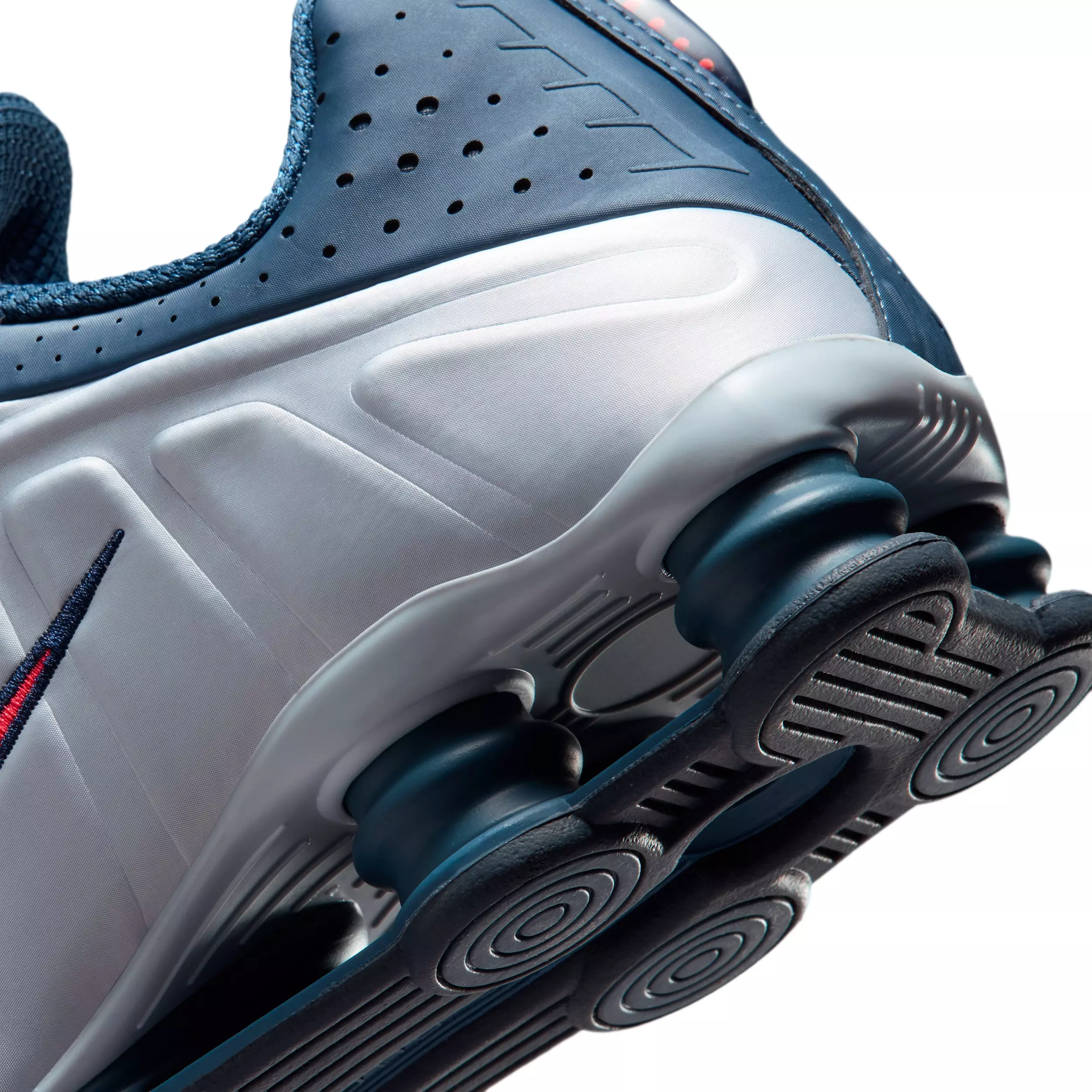 Nike Shox R4 "Football Grey/New Slate/Blue Eclipse/Bright Crimson" Men's Shoe - GREY/SLATE/BLUE/CRIMSON