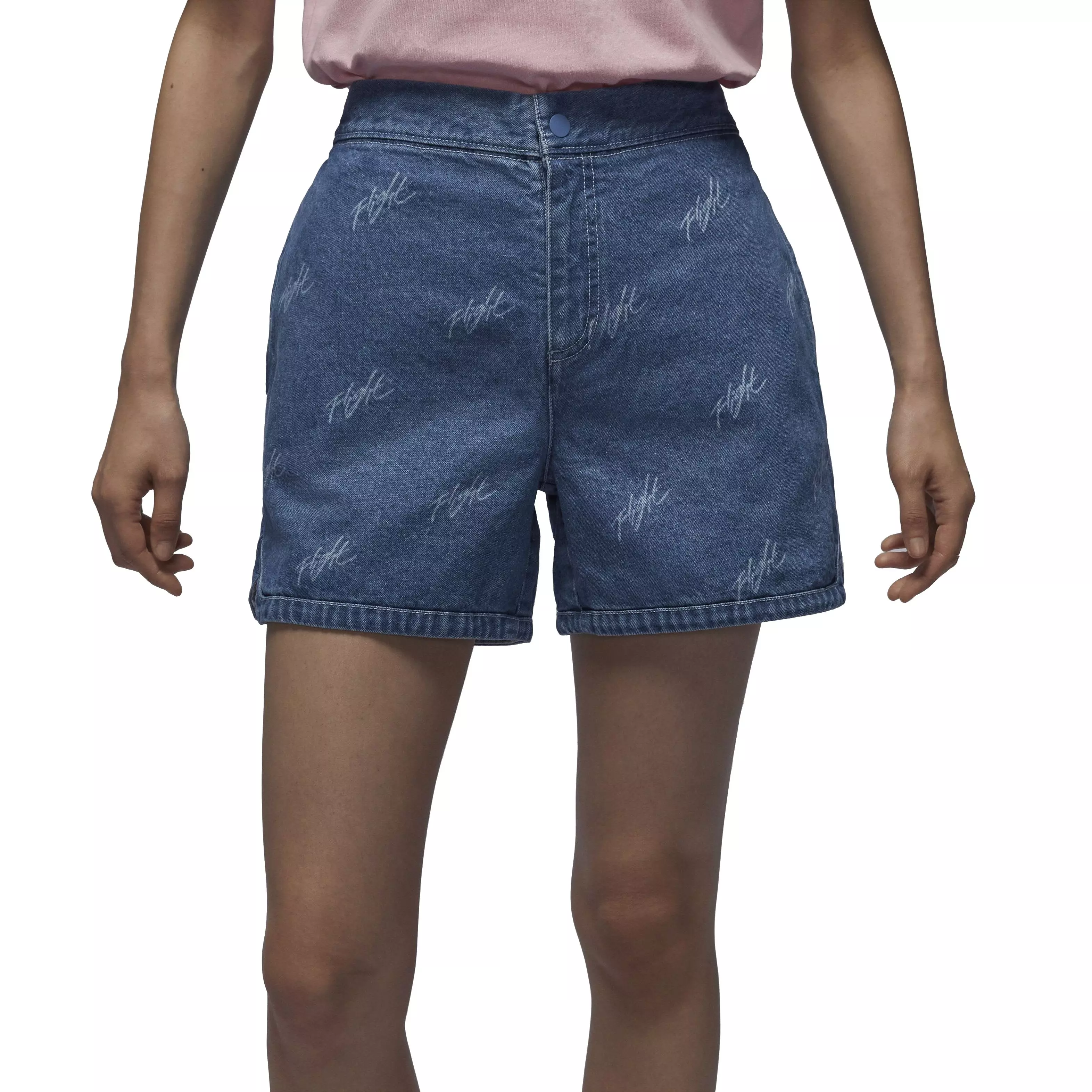 Jordan Women's Flight All Over Print Denim Lifestyle Shorts -Blue - BLUE