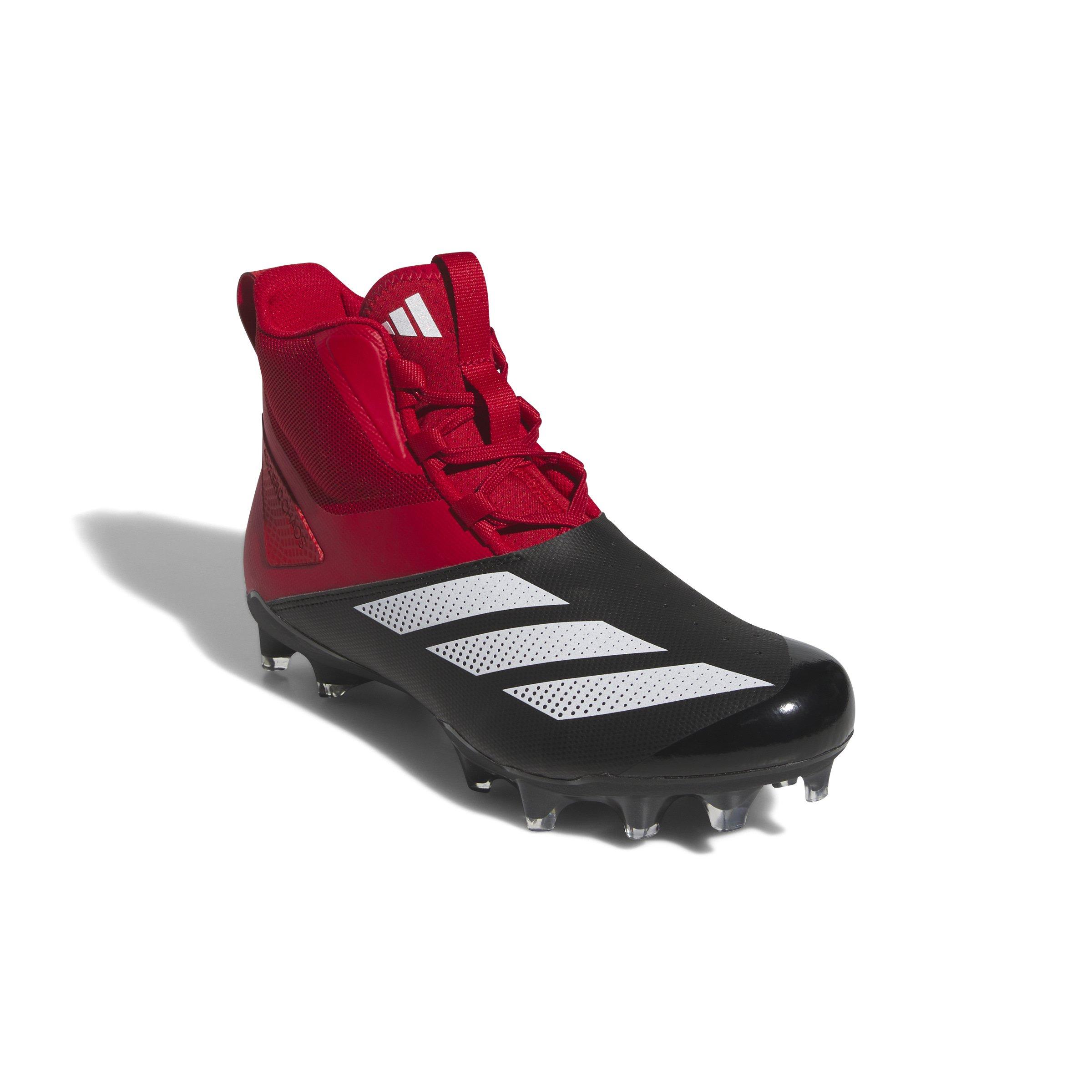 adidas Adizero Chaos "Team Power Red 2/Ftwr White/Core Black" Unisex Linemen Football Cleat - RED/WHITE/BLACK Thumbnail View 3