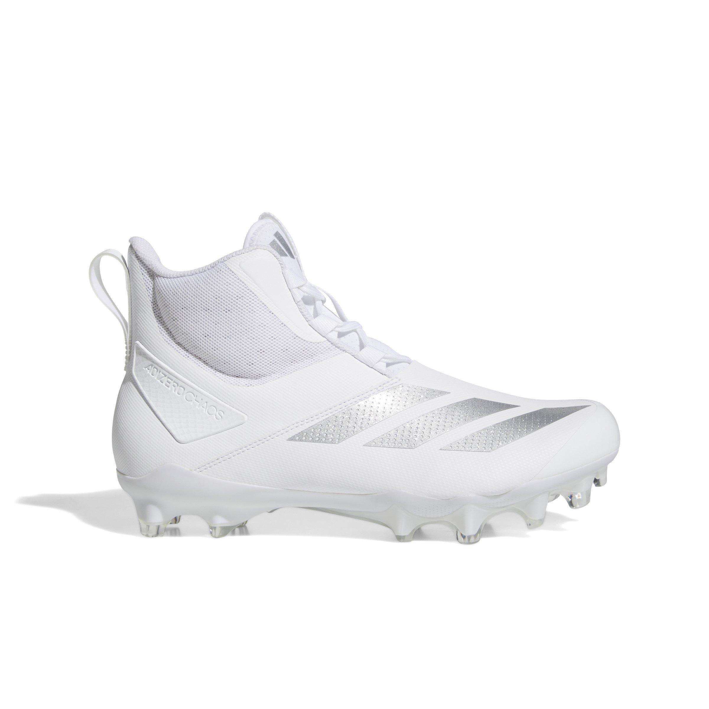 adidas Adizero Chaos "Ftwr White/Silver Metallic/Ftwr White" Unisex Linemen Football Cleat - WHITE/SILVER/WHITE Thumbnail View 1