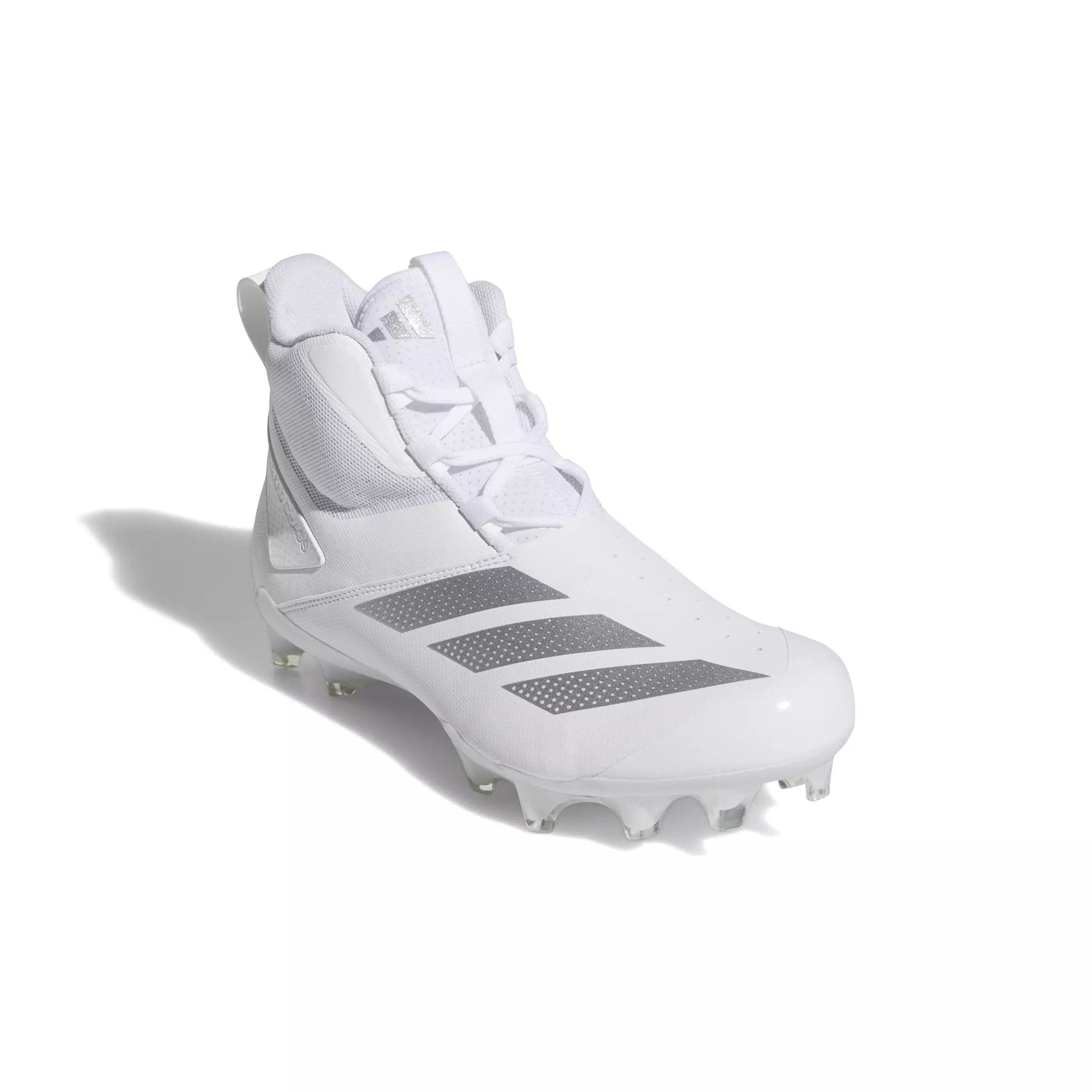 adidas Adizero Chaos "Ftwr White/Silver Metallic/Ftwr White" Unisex Linemen Football Cleat - WHITE/SILVER/WHITE