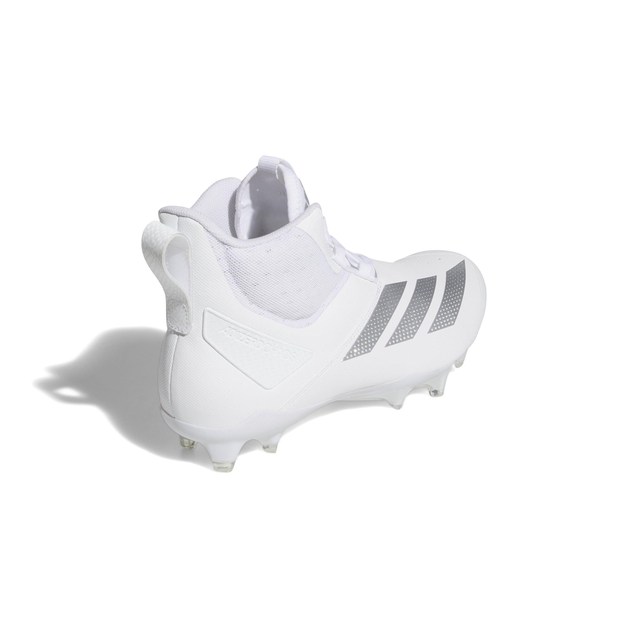 adidas Adizero Chaos "Ftwr White/Silver Metallic/Ftwr White" Unisex Linemen Football Cleat - WHITE/SILVER/WHITE Thumbnail View 4