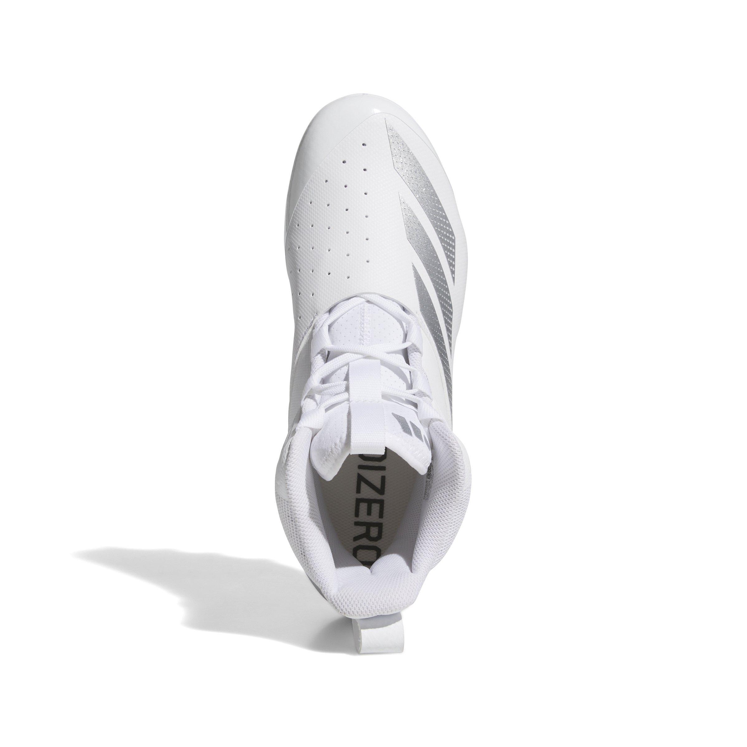 adidas Adizero Chaos "Ftwr White/Silver Metallic/Ftwr White" Unisex Linemen Football Cleat - WHITE/SILVER/WHITE Thumbnail View 5