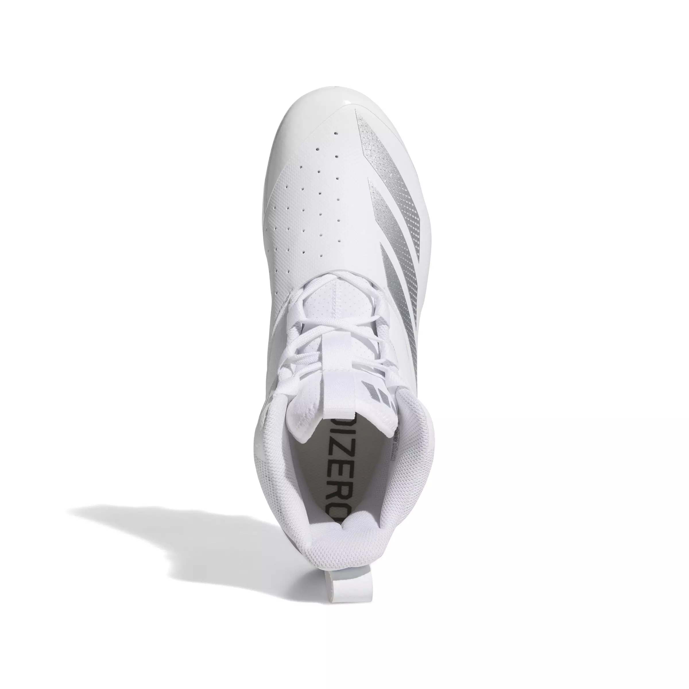adidas Adizero Chaos "Ftwr White/Silver Metallic/Ftwr White" Unisex Linemen Football Cleat - WHITE/SILVER/WHITE