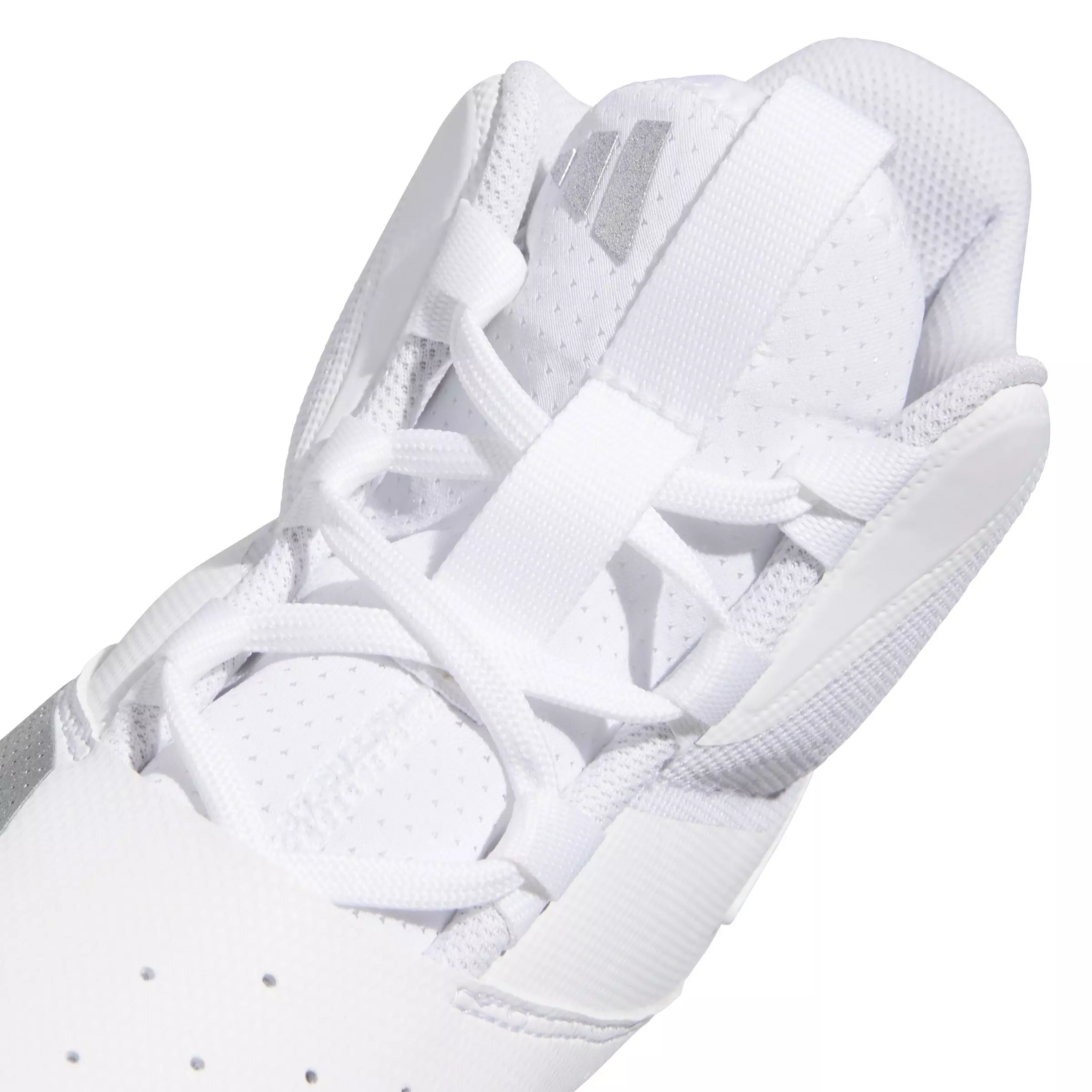 adidas Adizero Chaos "Ftwr White/Silver Metallic/Ftwr White" Unisex Linemen Football Cleat - WHITE/SILVER/WHITE