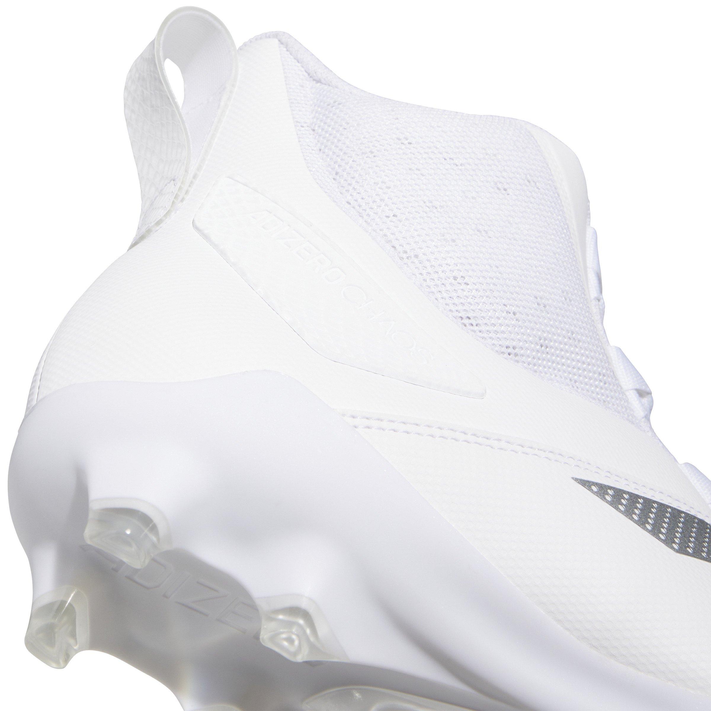 adidas Adizero Chaos "Ftwr White/Silver Metallic/Ftwr White" Unisex Linemen Football Cleat - WHITE/SILVER/WHITE Thumbnail View 8