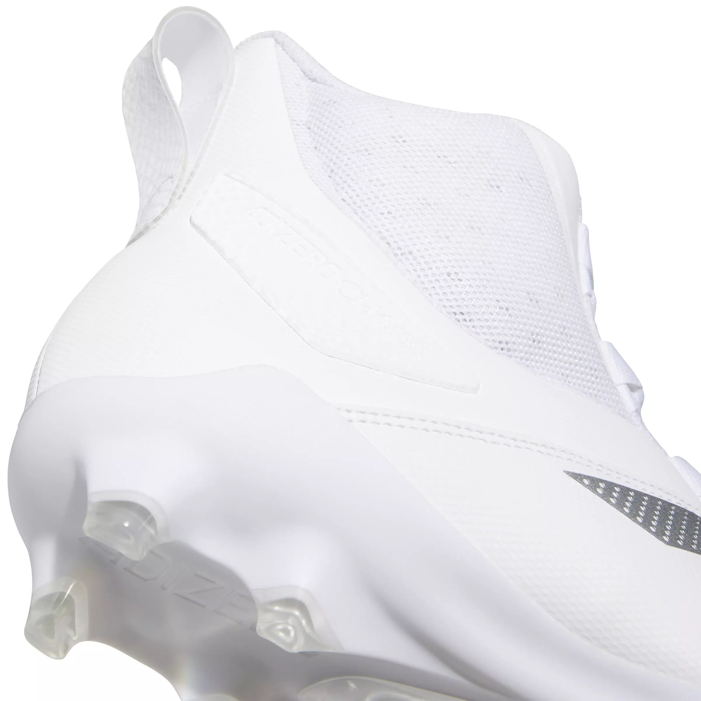 adidas Adizero Chaos "Ftwr White/Silver Metallic/Ftwr White" Unisex Linemen Football Cleat - WHITE/SILVER/WHITE