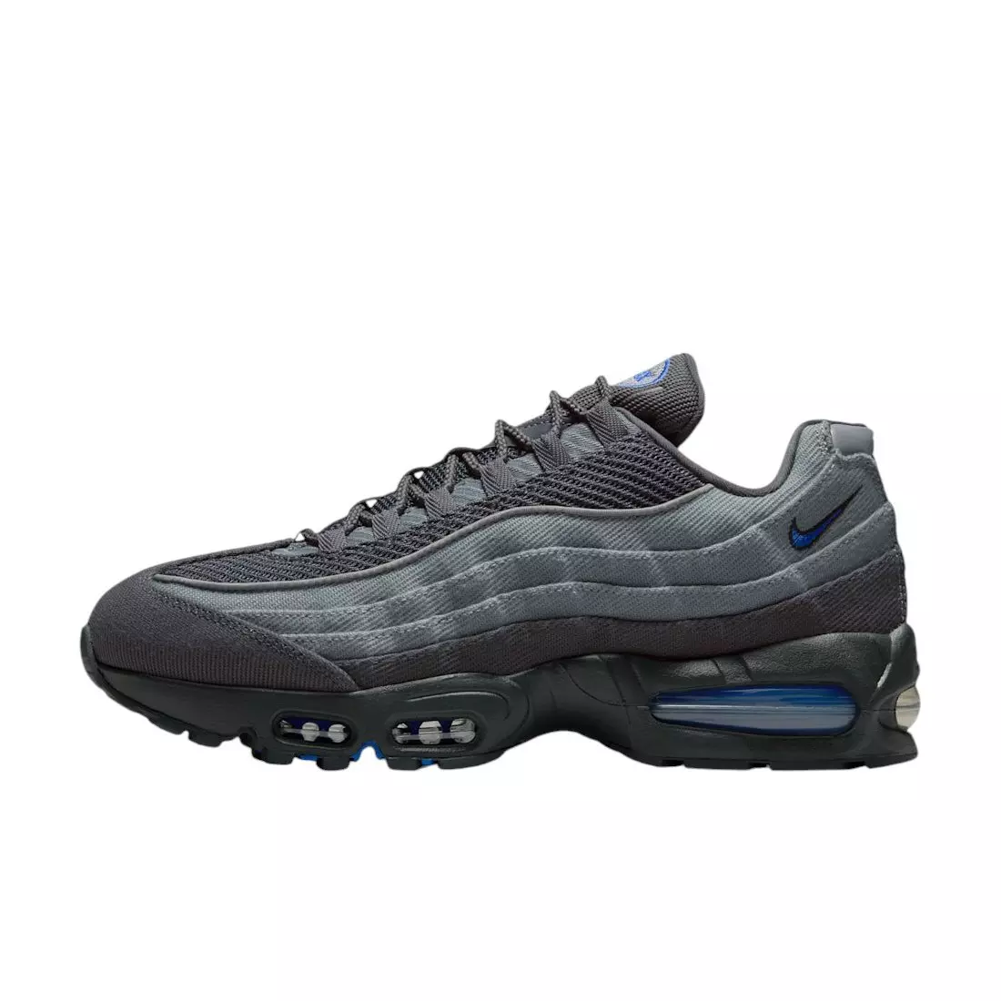 Nike Air Max 95 Big Bubble "Smoke Grey/Anthracite/Black/Racer Blue" Men's Shoe - GREY/ANTHRACITE/BLACK/BLUE