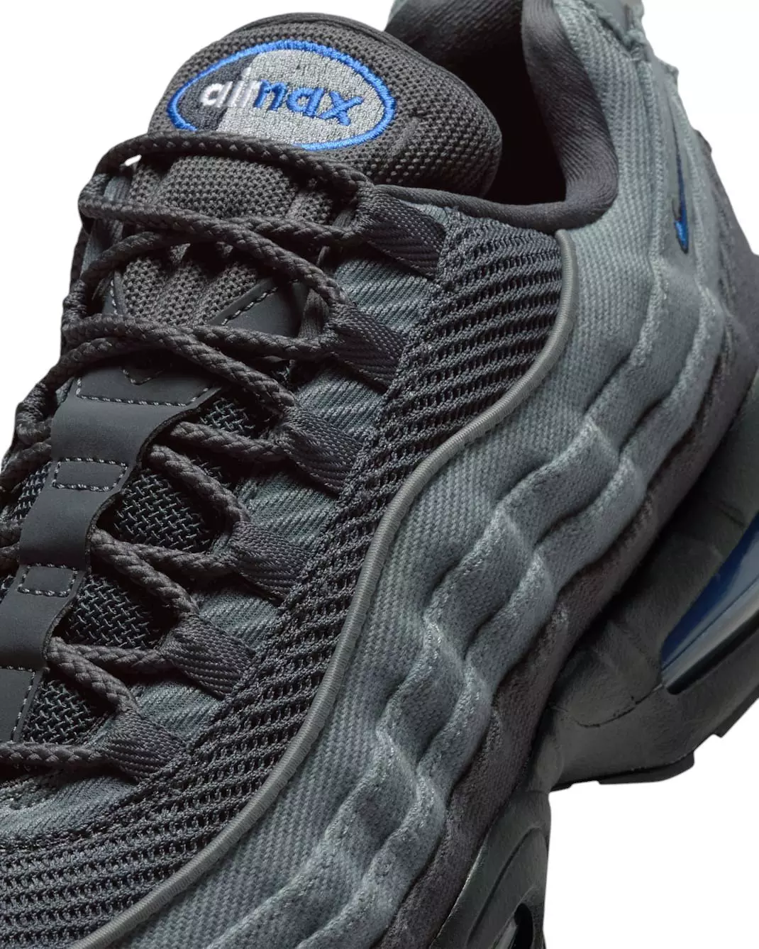 Nike Air Max 95 Big Bubble "Smoke Grey/Anthracite/Black/Racer Blue" Men's Shoe - GREY/ANTHRACITE/BLACK/BLUE