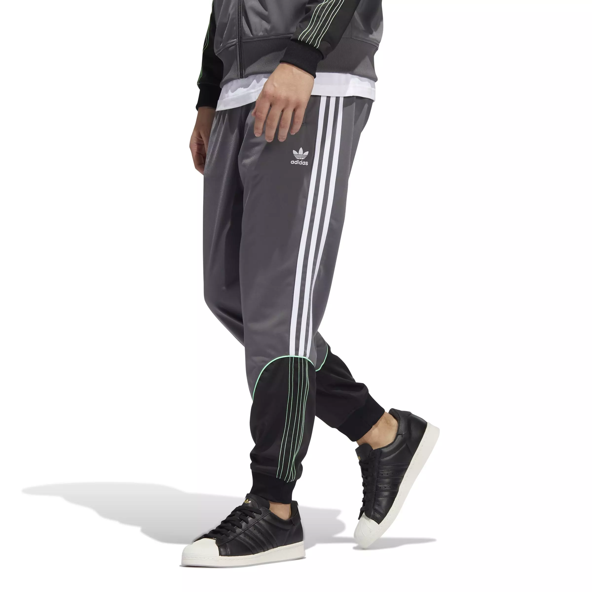 adidas Men's Tricot Superstar Track Pants - Grey - GREY