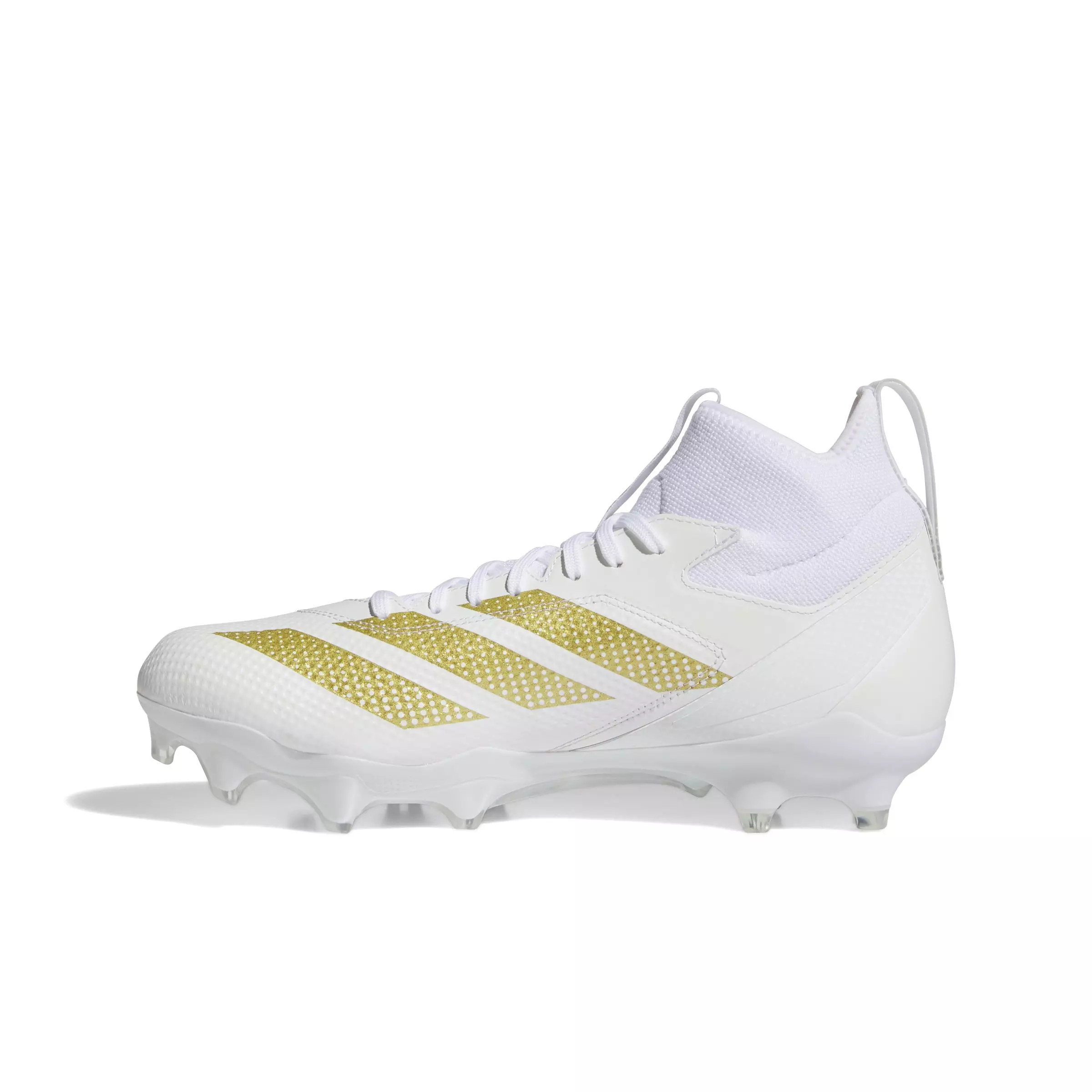 adidas Adizero Impact "Ftwr White/Gold Metallic/Ftwr White" Unisex Football Cleat - WHITE/GOLD/WHITE