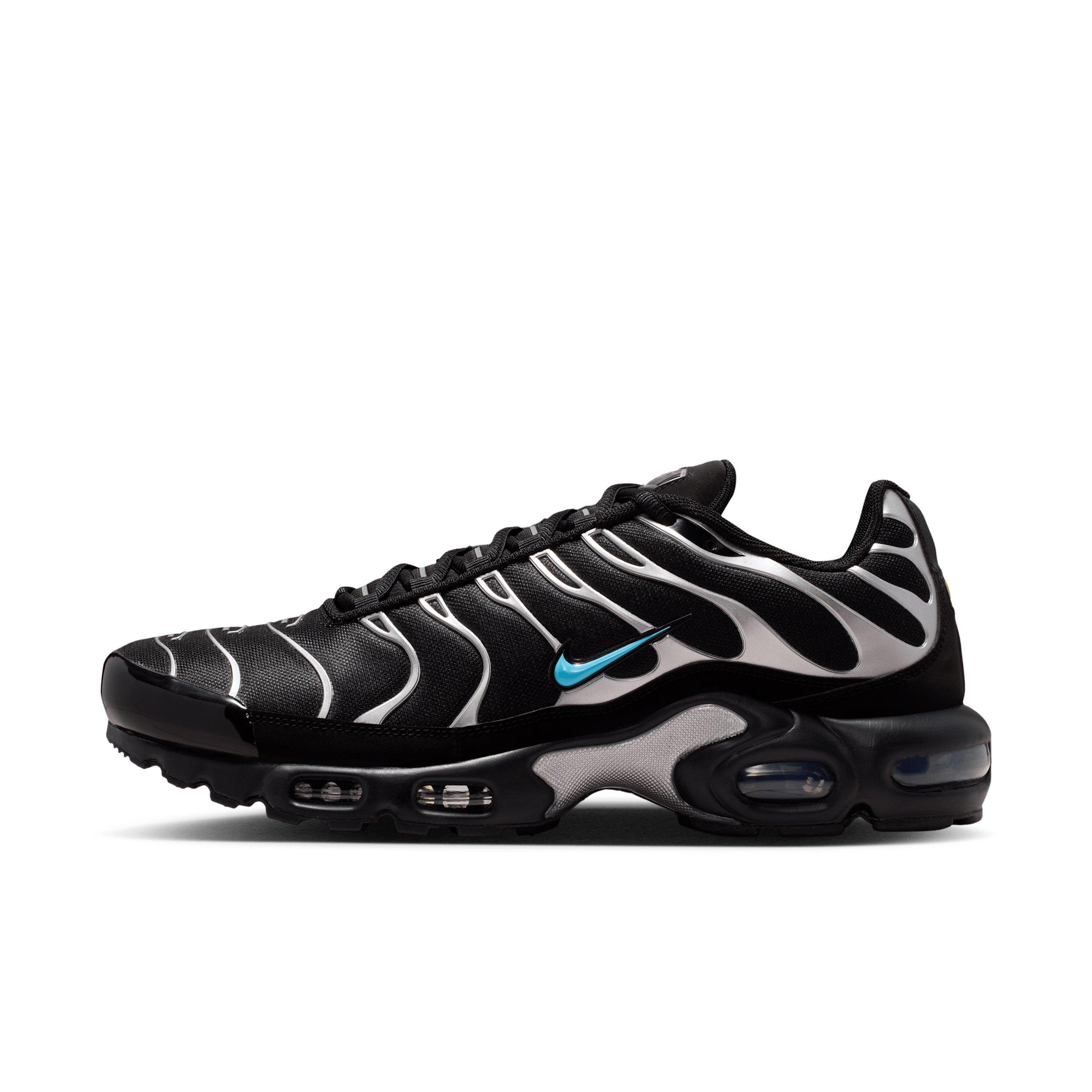 Nike Air Max Plus Premium "Black/Chrome/Gamma Blue" Men's Shoe - BLACK/CHROME/BLUE Thumbnail View 2